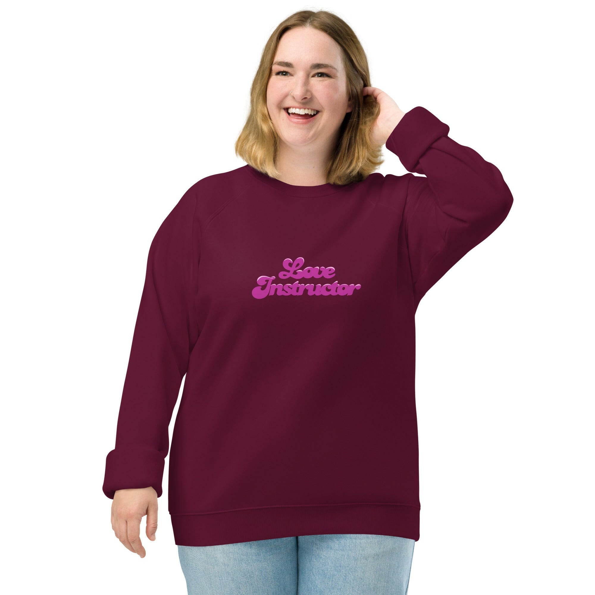 Sweatshirt écologique raglan unisexe Love Instructor