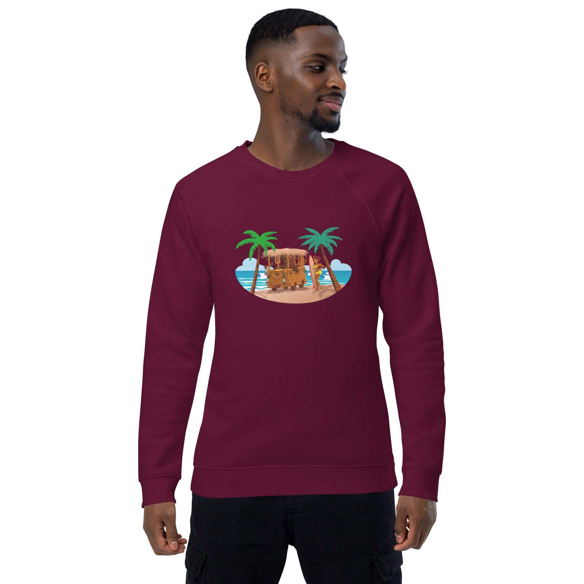 Unisex organic raglan sweatshirt Tiki Kombi