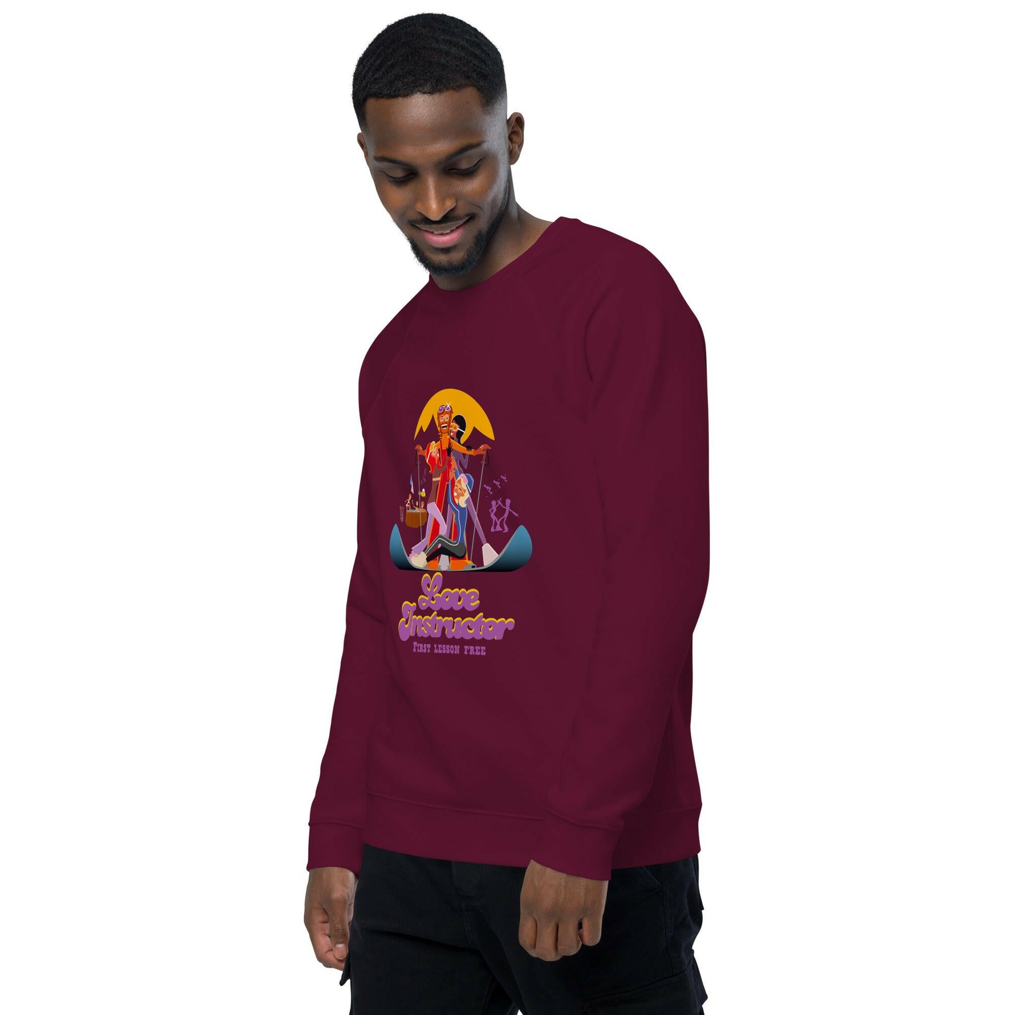 Sweatshirt écologique raglan unisexe Love Instructor First Lesson free