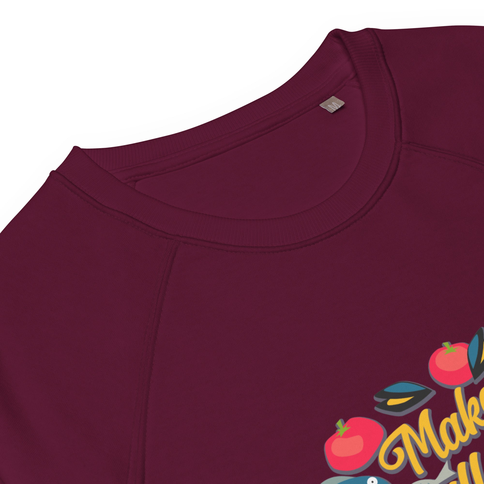 Sweatshirt écologique raglan unisexe Make Bouillabaisse Not War Oh Bonne Mer