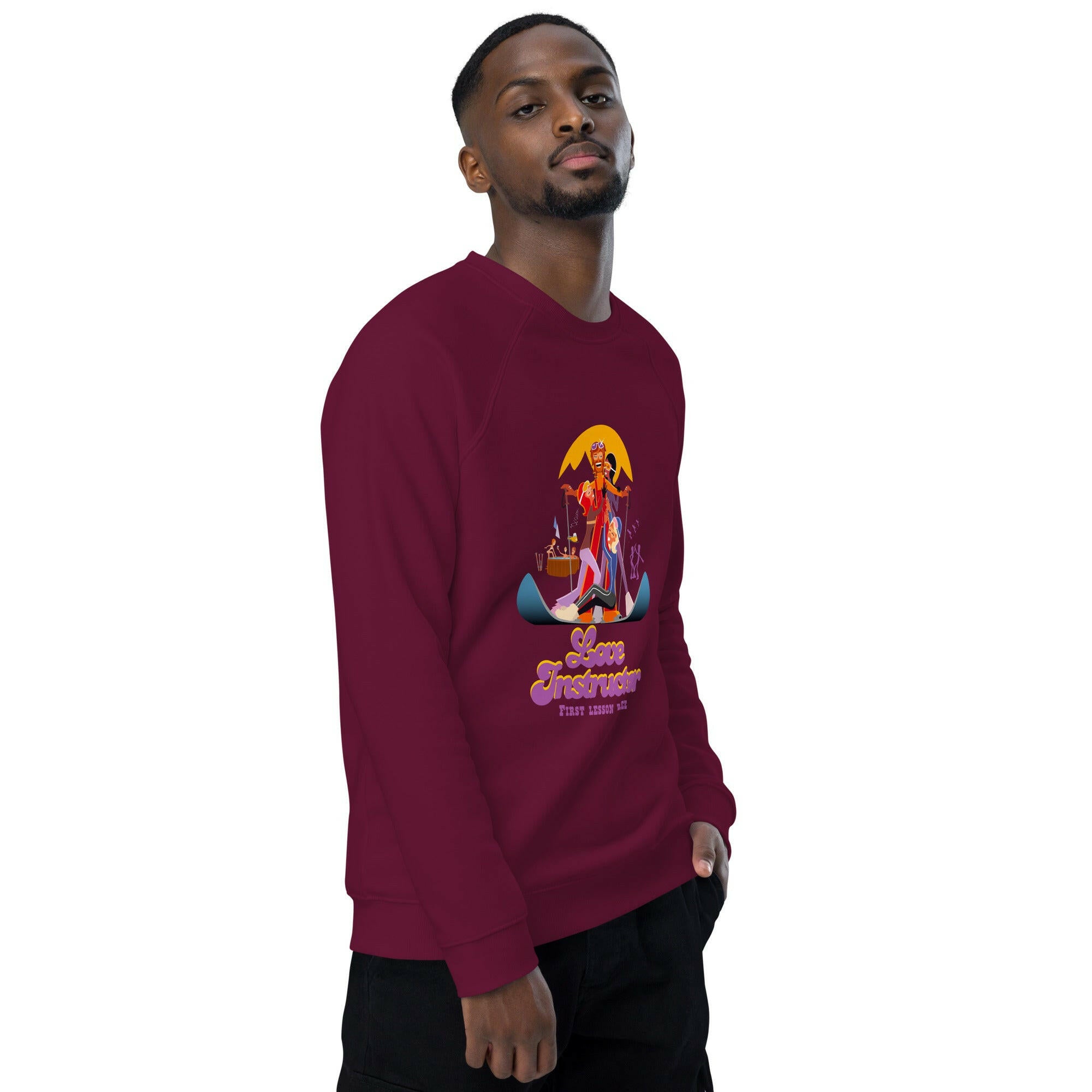 Sweatshirt écologique raglan unisexe Love Instructor First Lesson free