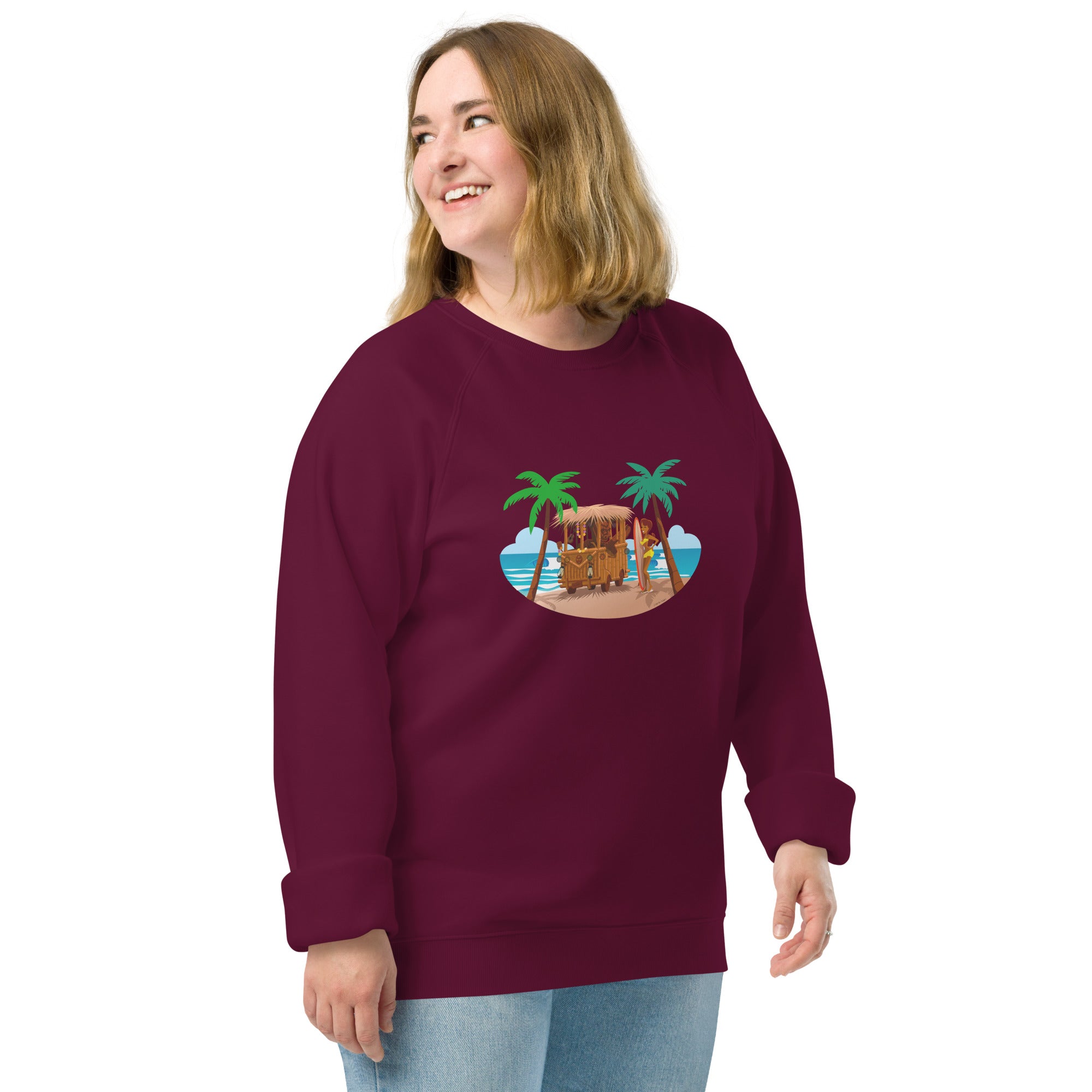 Unisex organic raglan sweatshirt Tiki Kombi