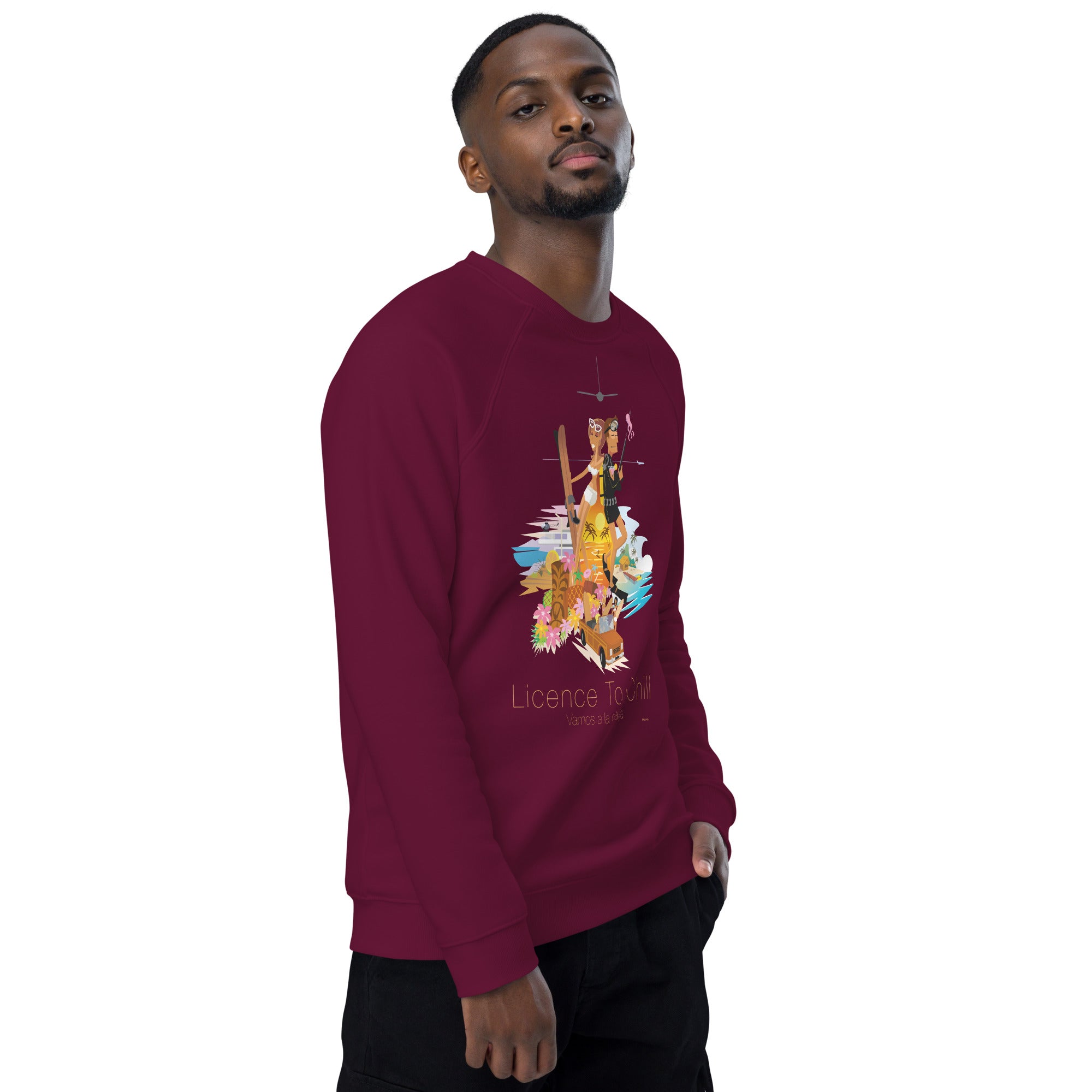 Sweatshirt écologique raglan unisexe License to Chill Vamos a la Playa
