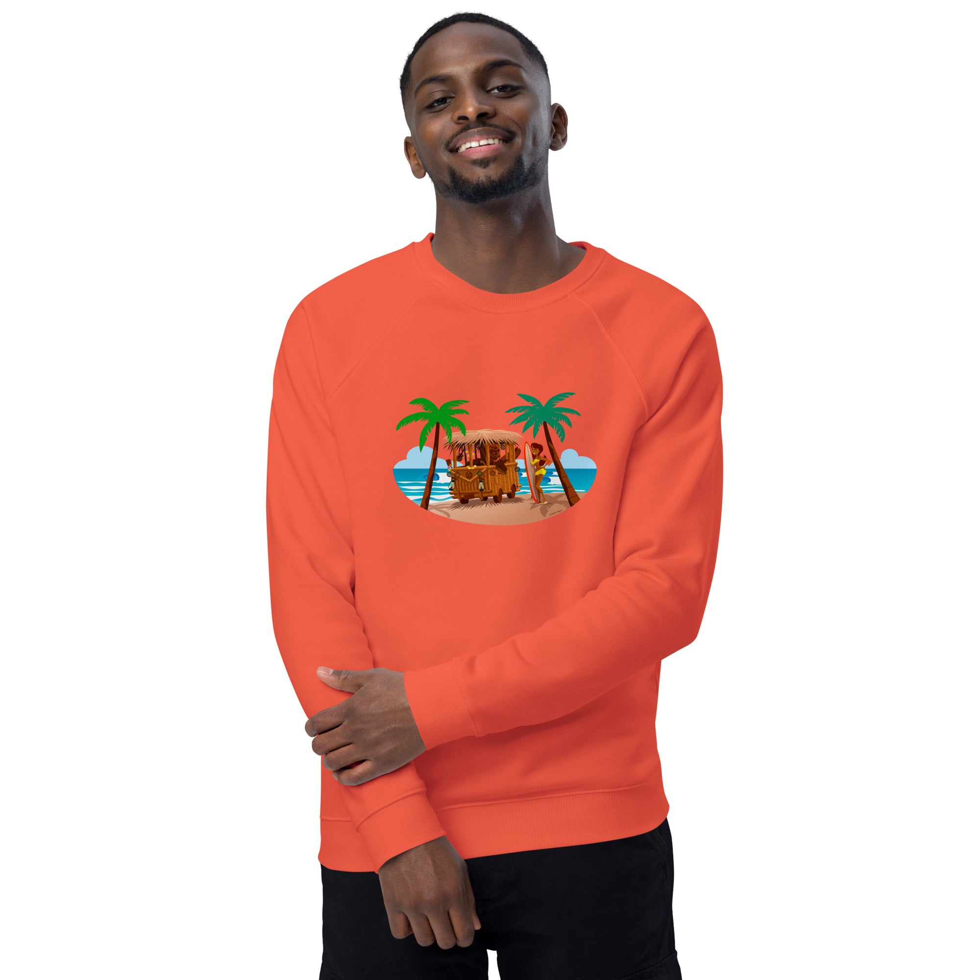 Unisex organic raglan sweatshirt Tiki Kombi