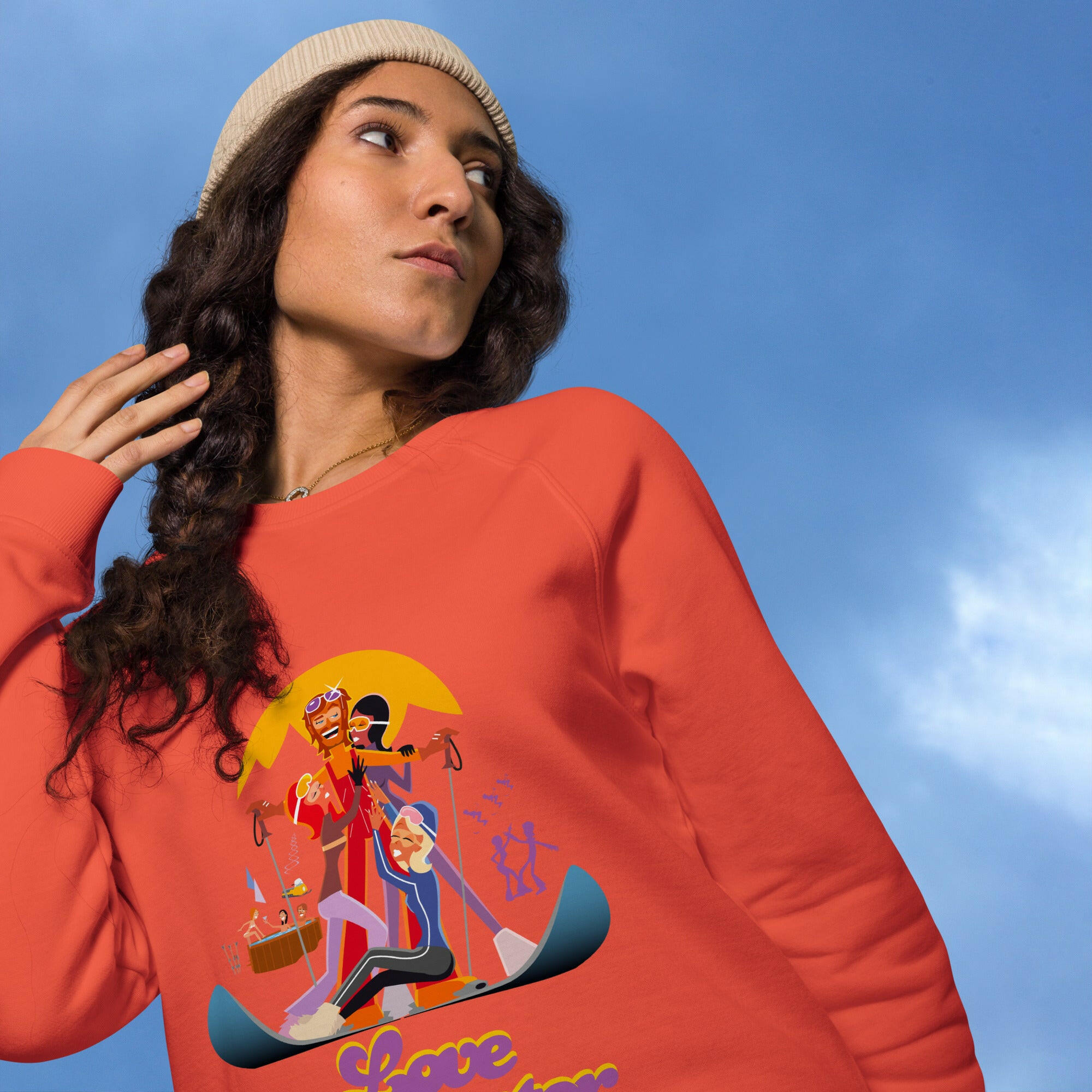 Sweatshirt écologique raglan unisexe Love Instructor First Lesson free