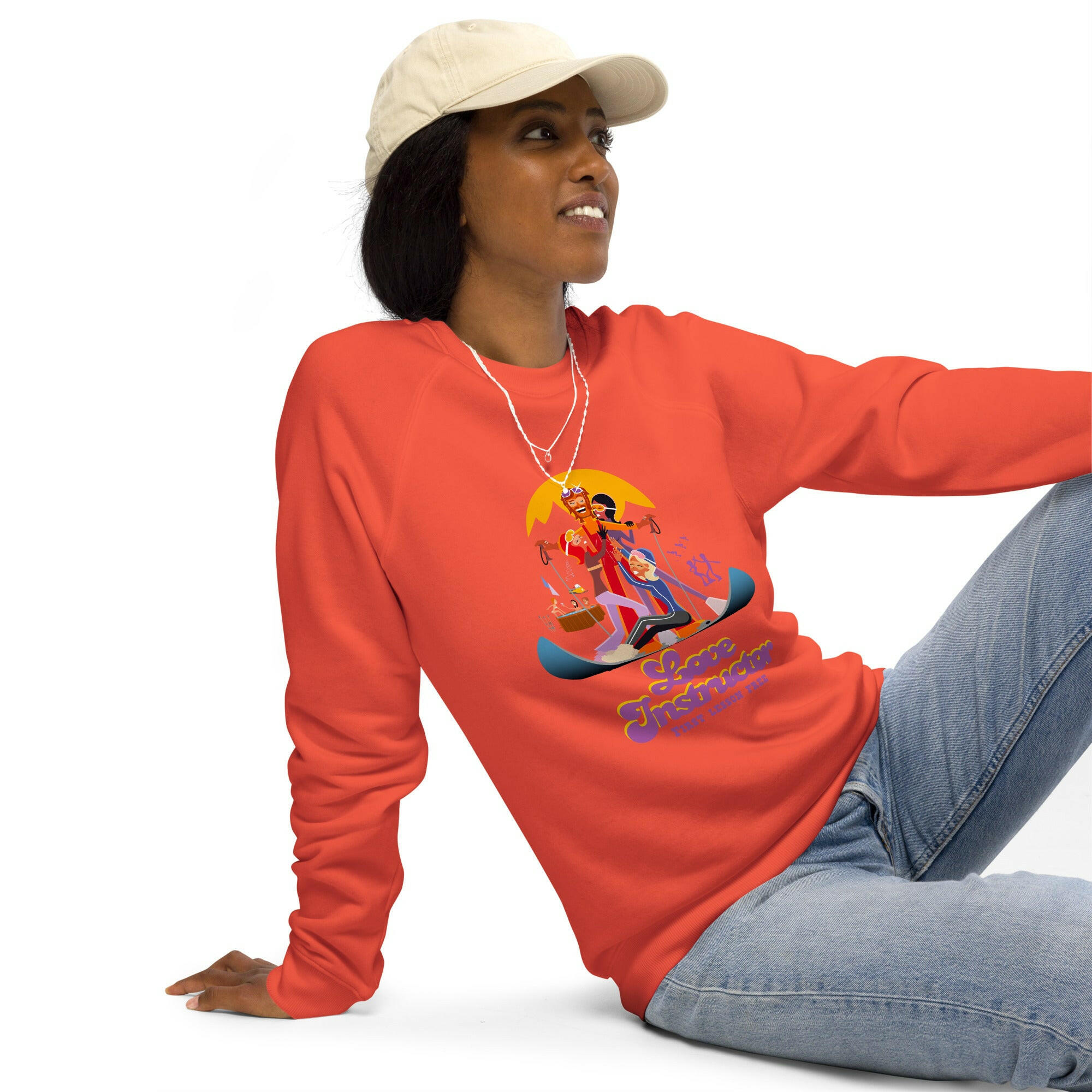 Sweatshirt écologique raglan unisexe Love Instructor First Lesson free