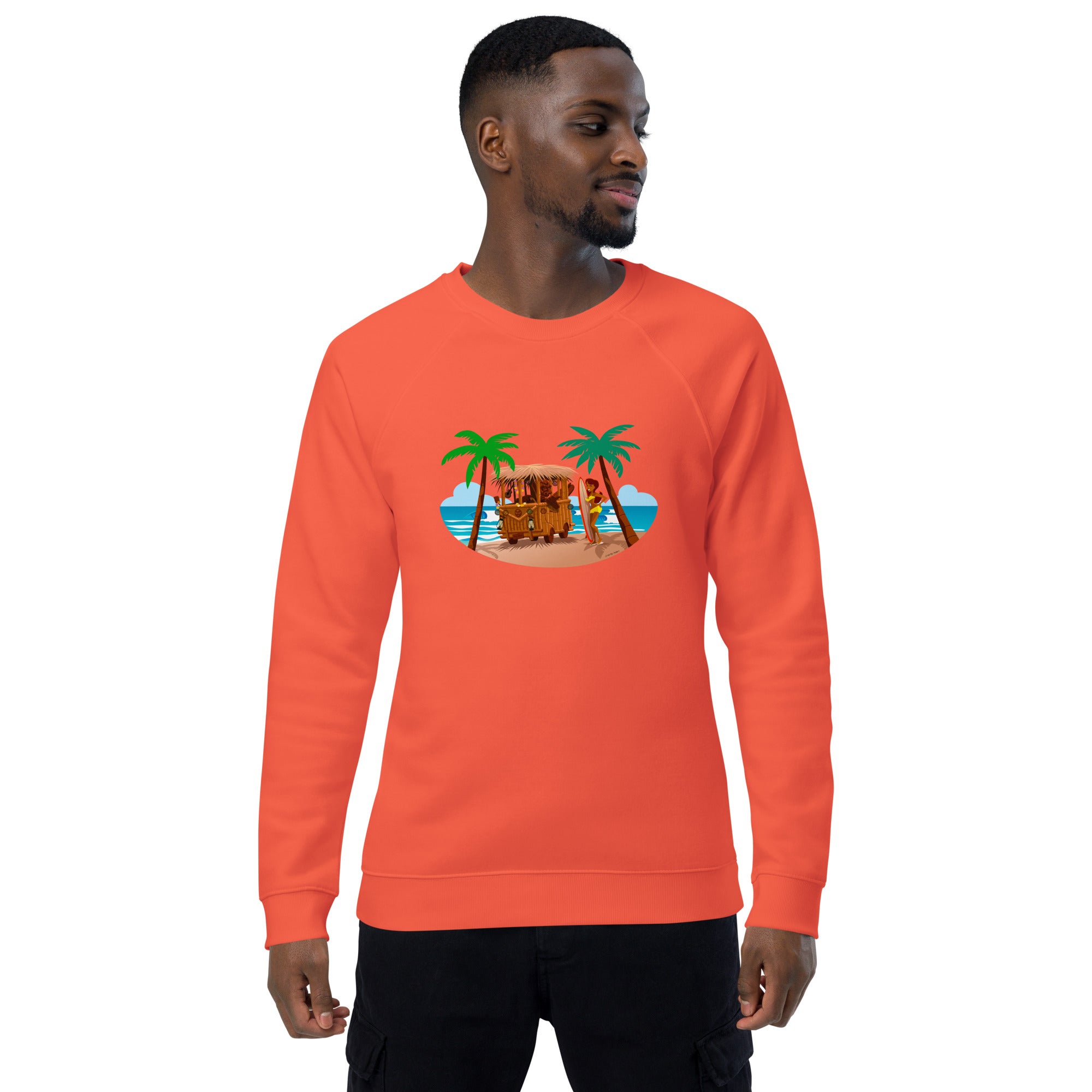 Unisex organic raglan sweatshirt Tiki Kombi