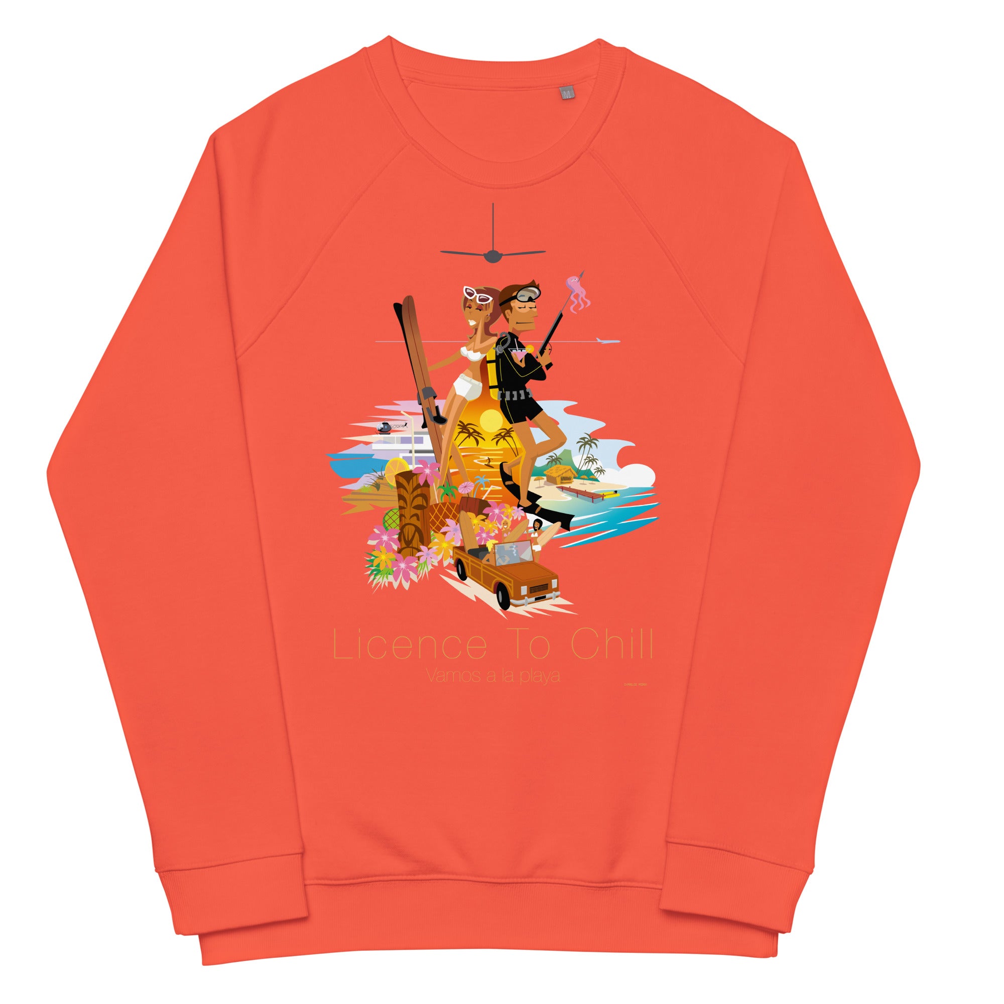 Sweatshirt écologique raglan unisexe License to Chill Vamos a la Playa
