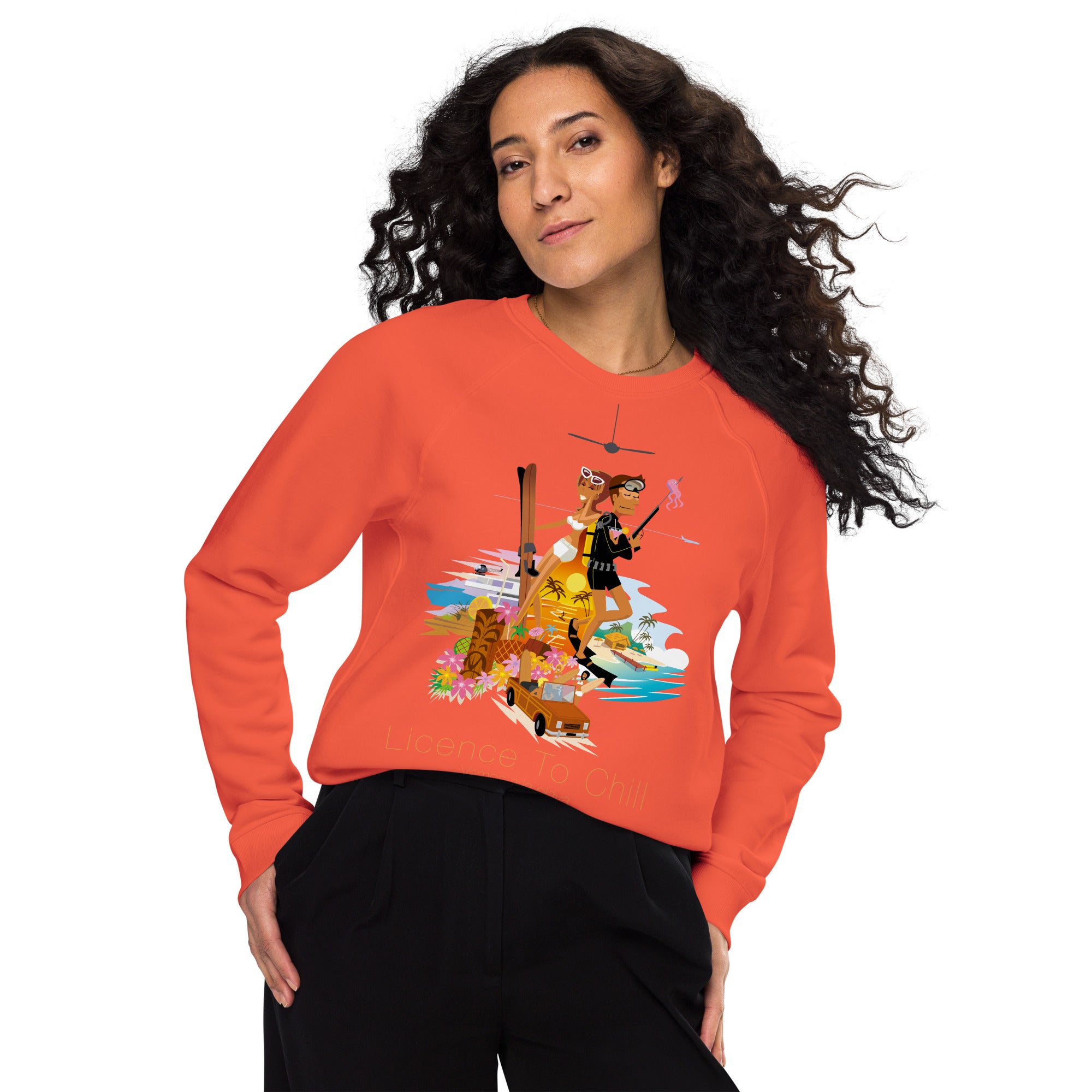 Sweatshirt écologique raglan unisexe License to Chill Vamos a la Playa