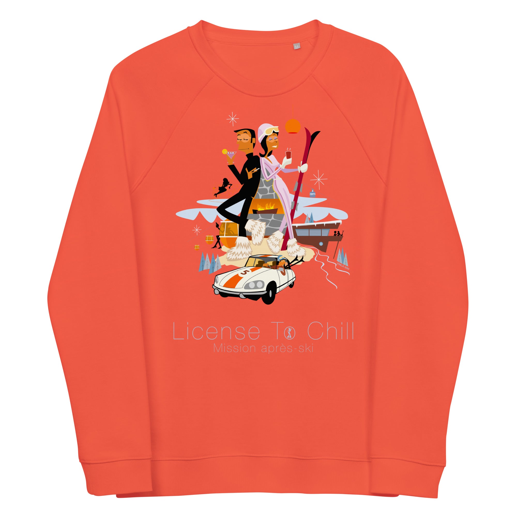 Sweatshirt écologique raglan unisexe License To Chill Mission Après-Ski