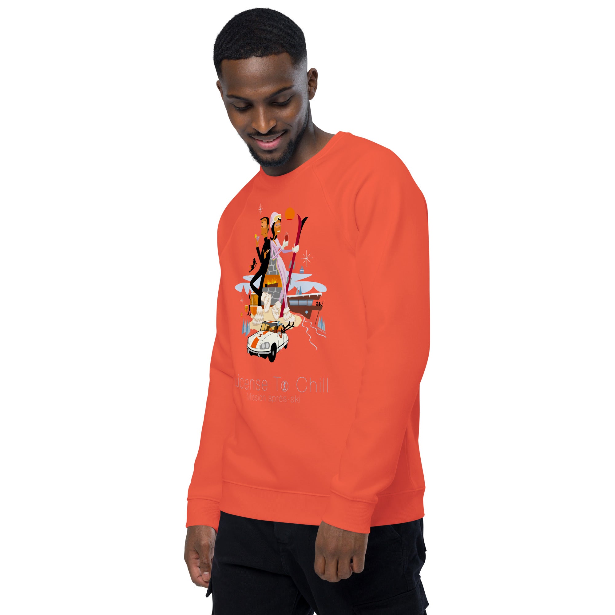 Sweatshirt écologique raglan unisexe License To Chill Mission Après-Ski