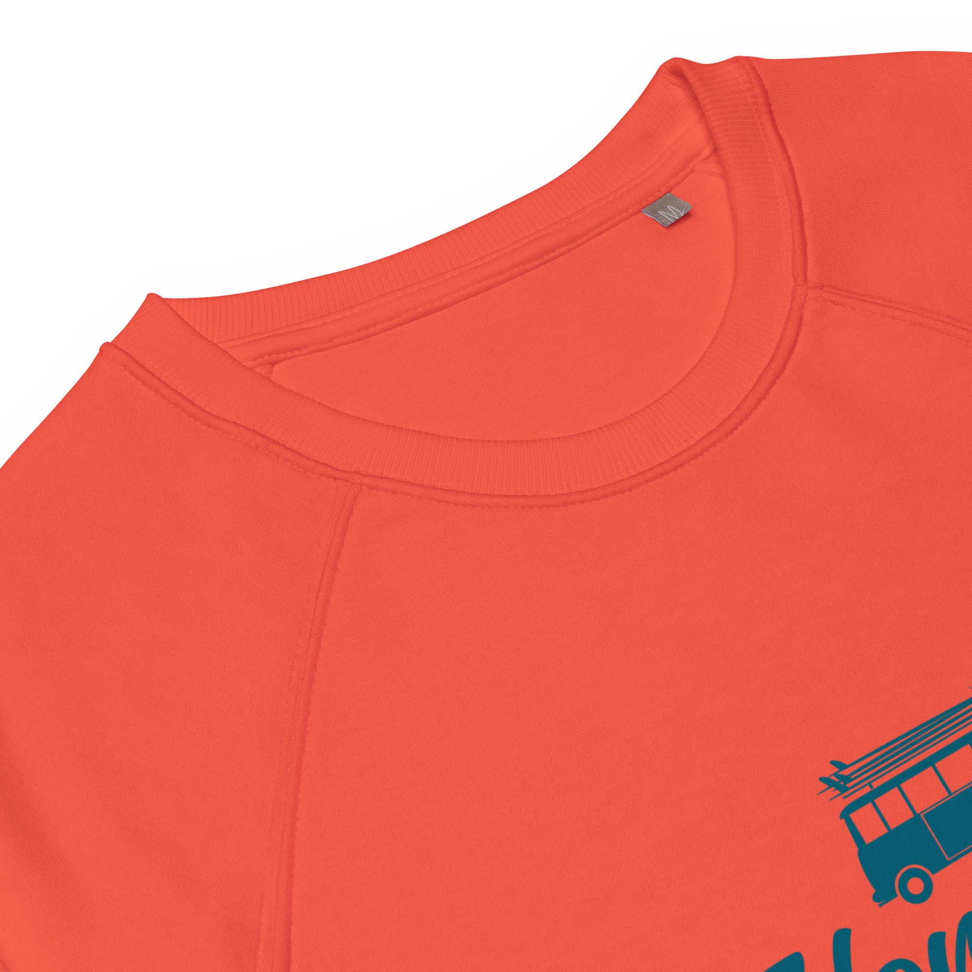 Sweatshirt écologique raglan unisexe Blue Surf Combi Home is where you park it