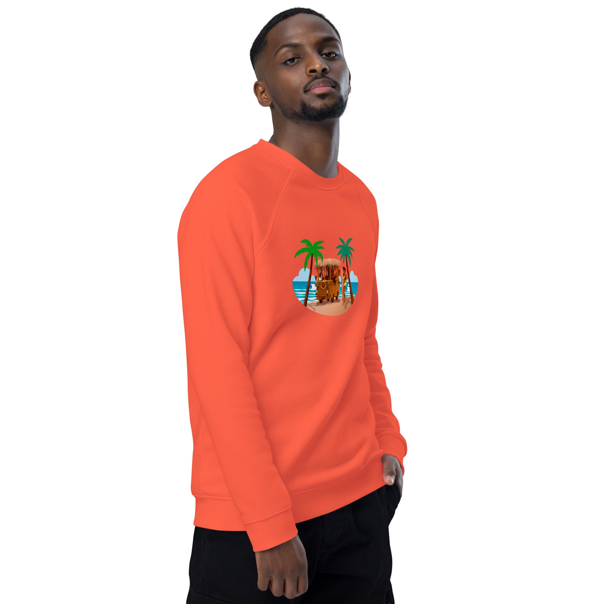 Unisex organic raglan sweatshirt Tiki Kombi