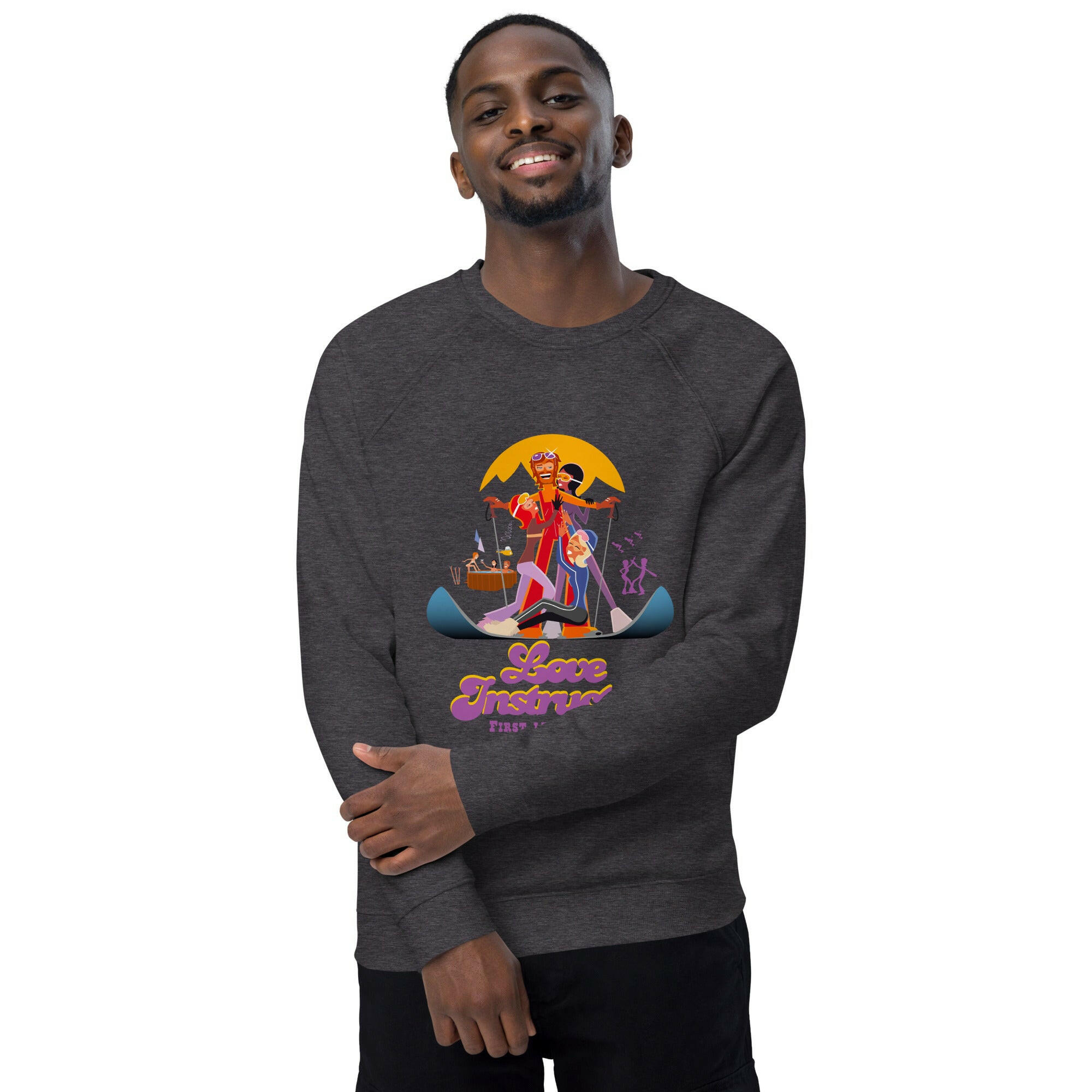 Sweatshirt écologique raglan unisexe Love Instructor First Lesson free