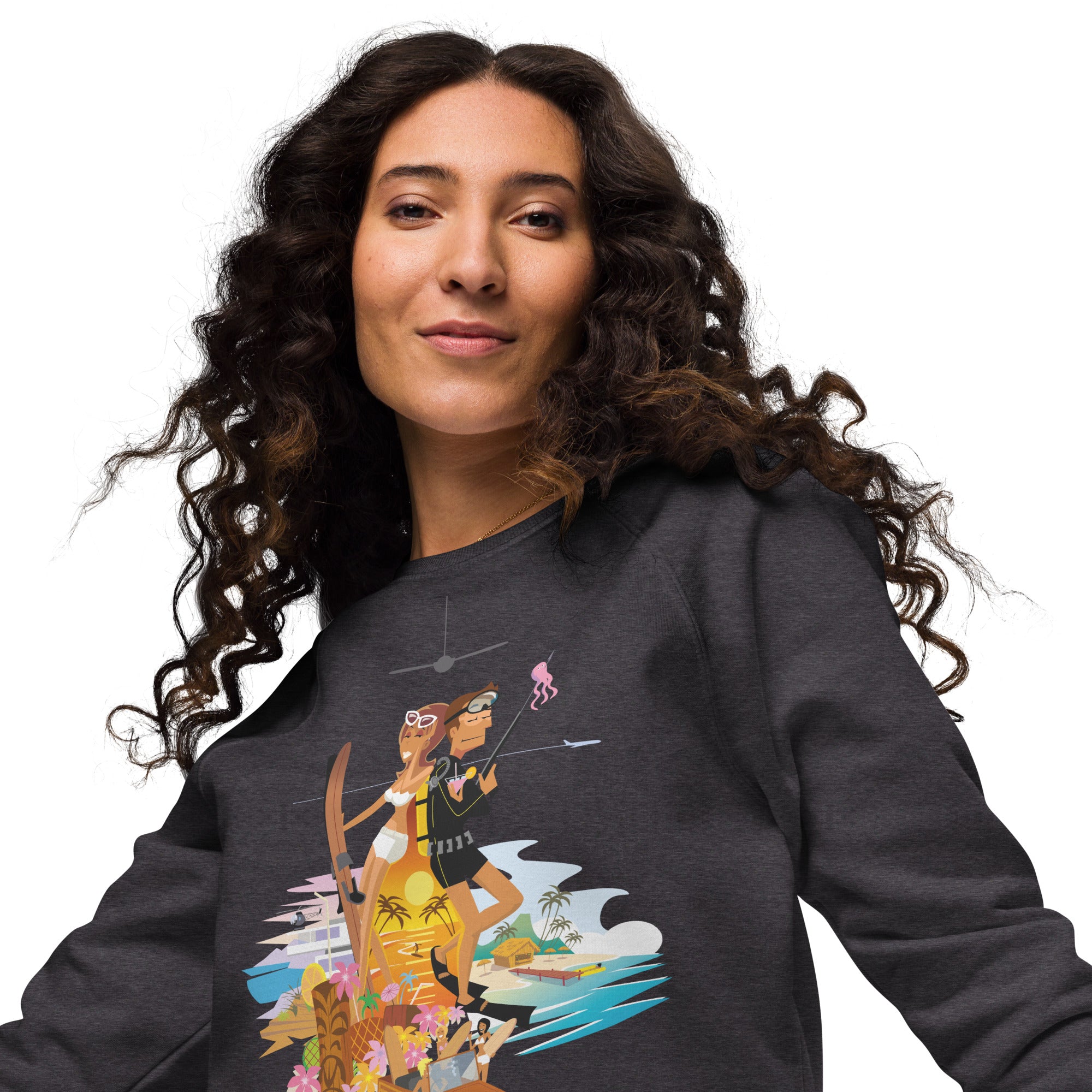 Sweatshirt écologique raglan unisexe License to Chill Vamos a la Playa