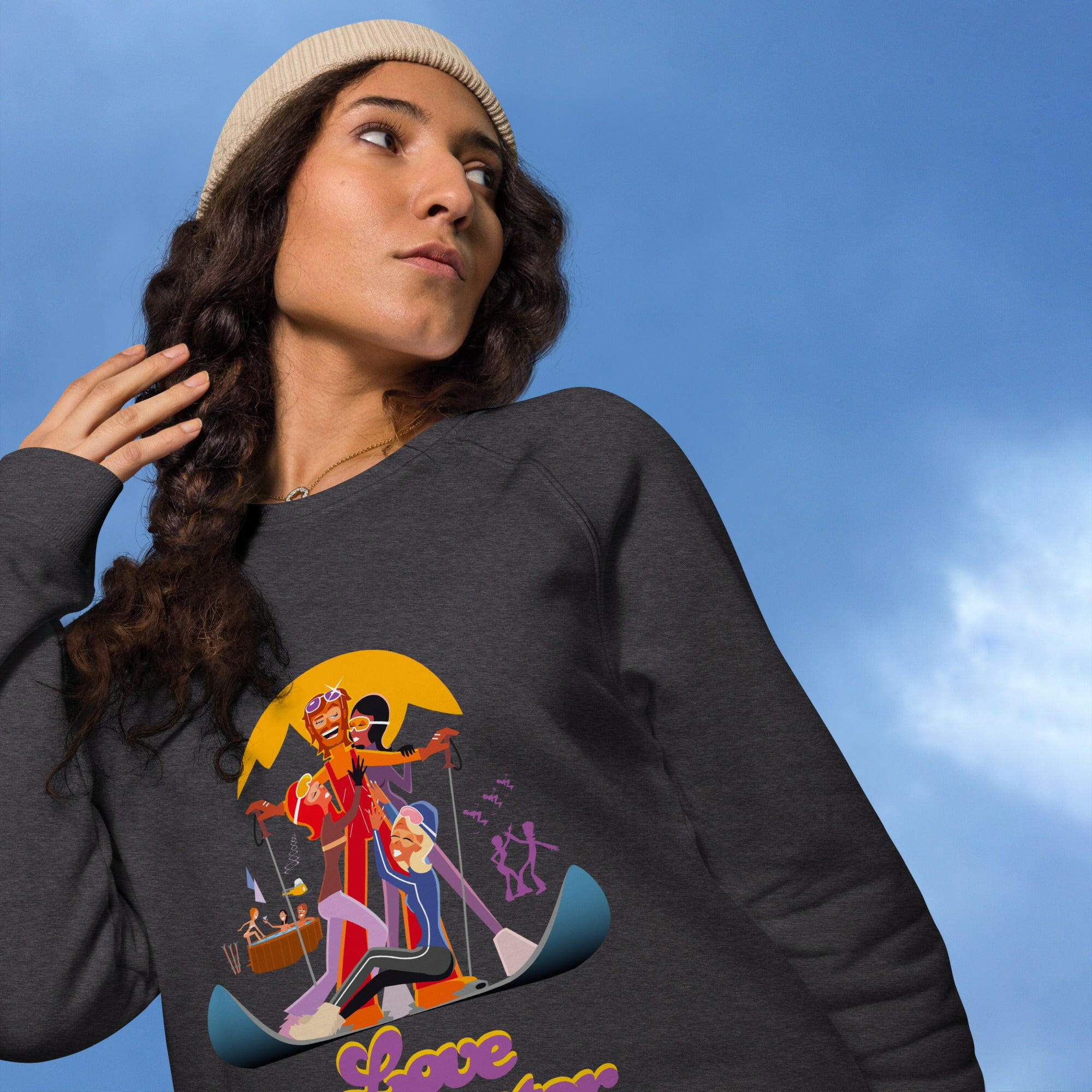 Sweatshirt écologique raglan unisexe Love Instructor First Lesson free