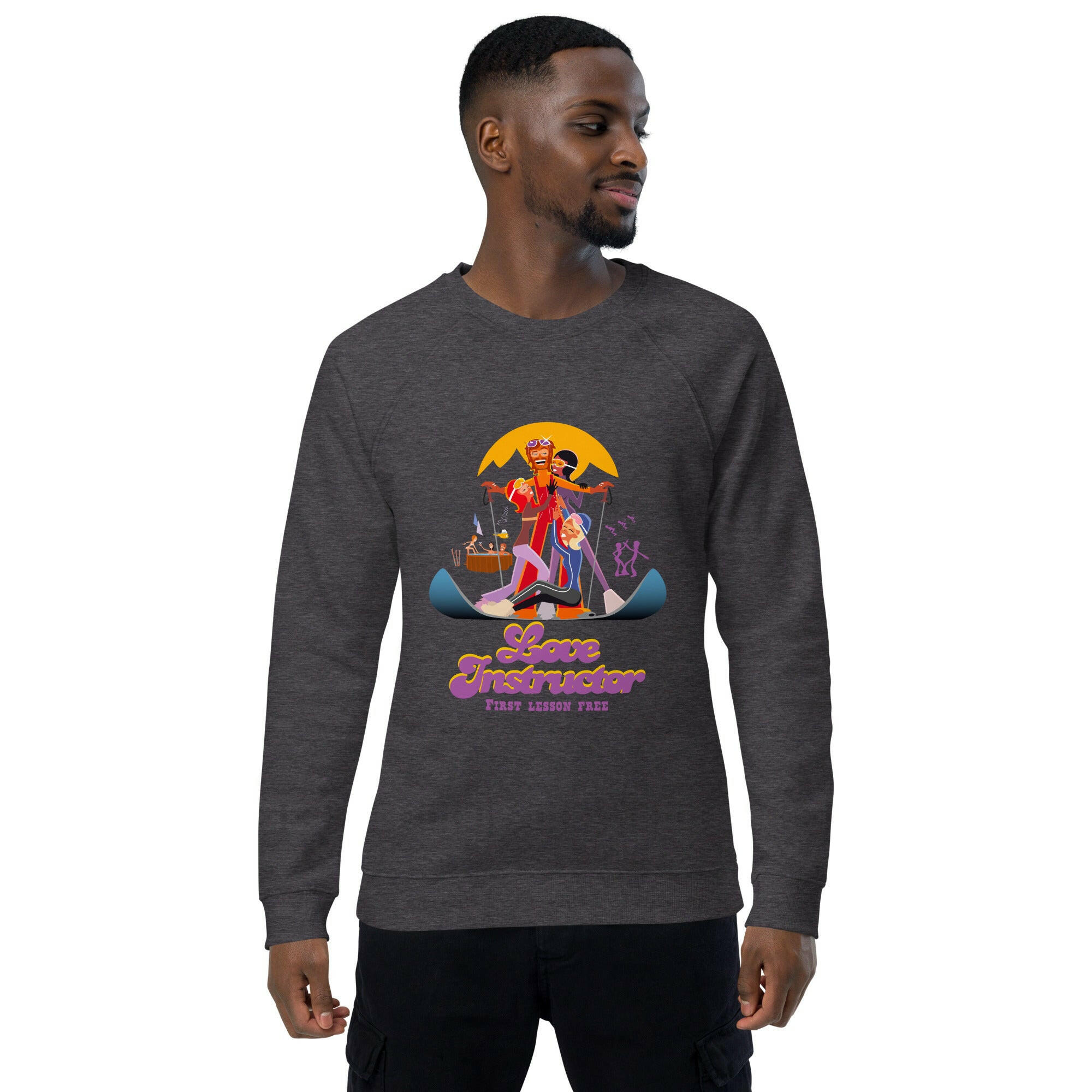 Sweatshirt écologique raglan unisexe Love Instructor First Lesson free