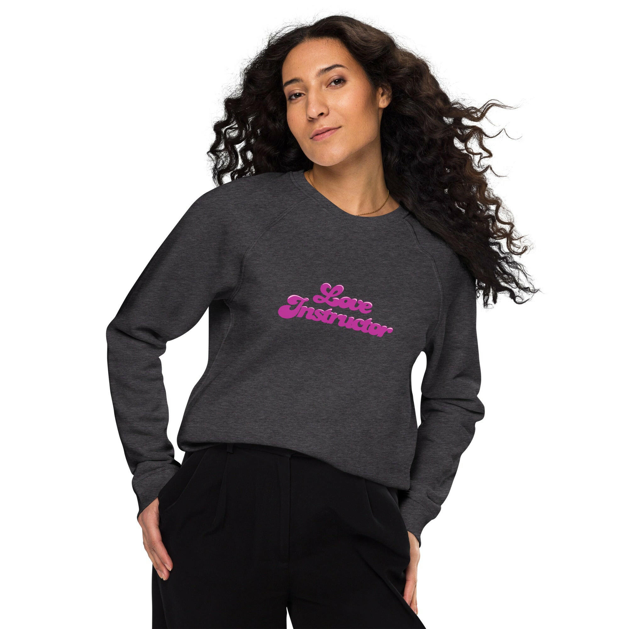 Sweatshirt écologique raglan unisexe Love Instructor