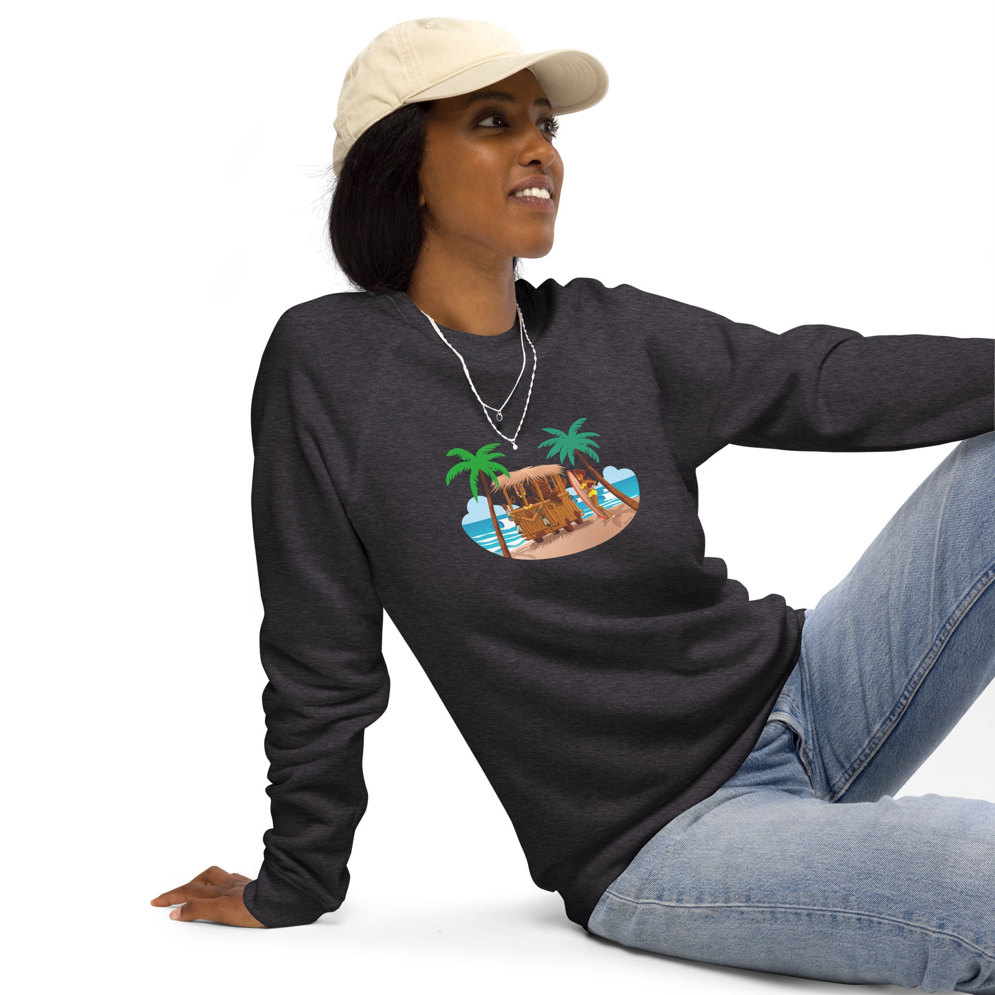 Unisex organic raglan sweatshirt Tiki Kombi
