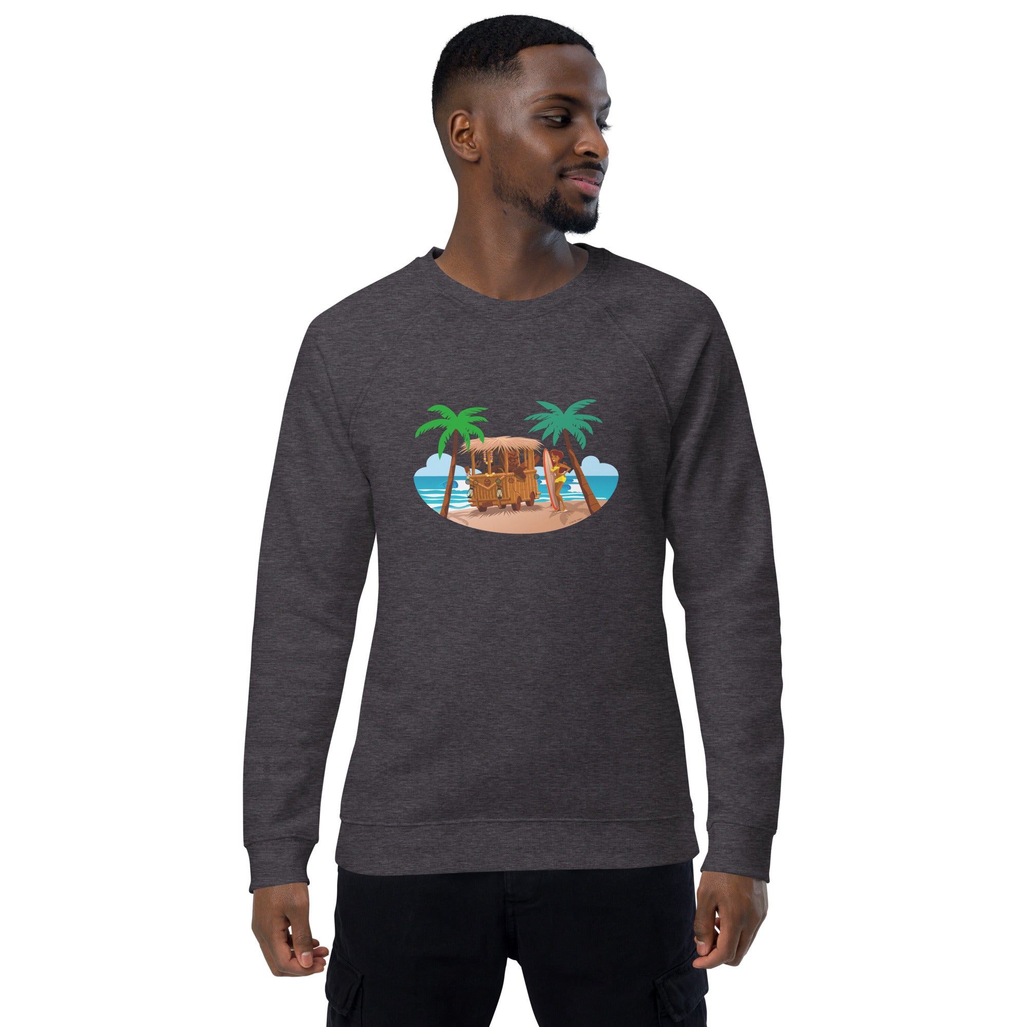 Unisex organic raglan sweatshirt Tiki Kombi