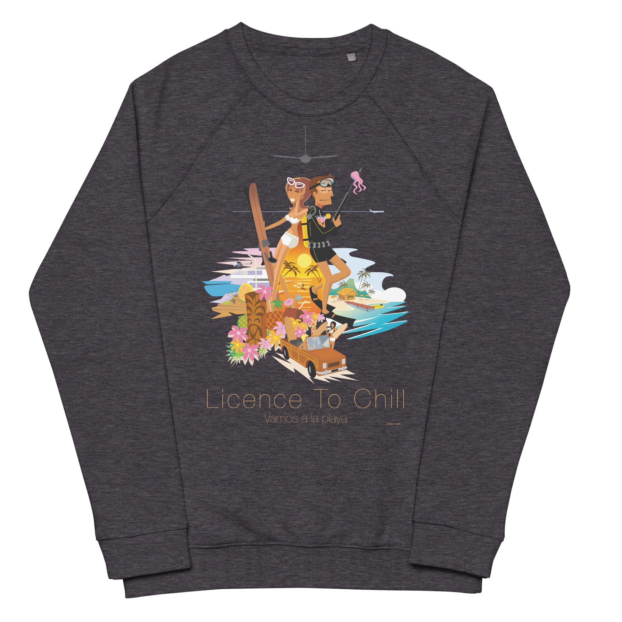 Sweatshirt écologique raglan unisexe License to Chill Vamos a la Playa