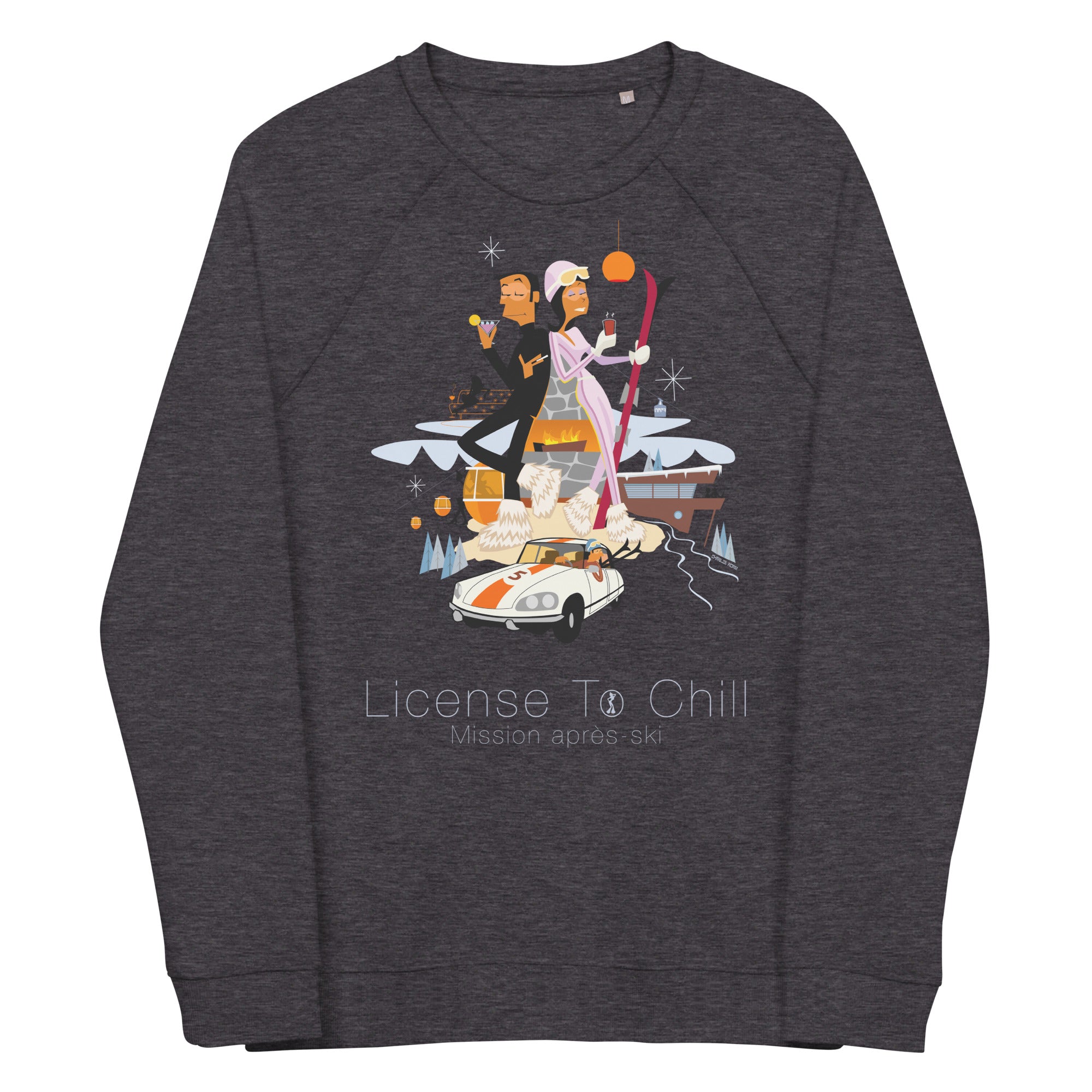 Sweatshirt écologique raglan unisexe License To Chill Mission Après-Ski