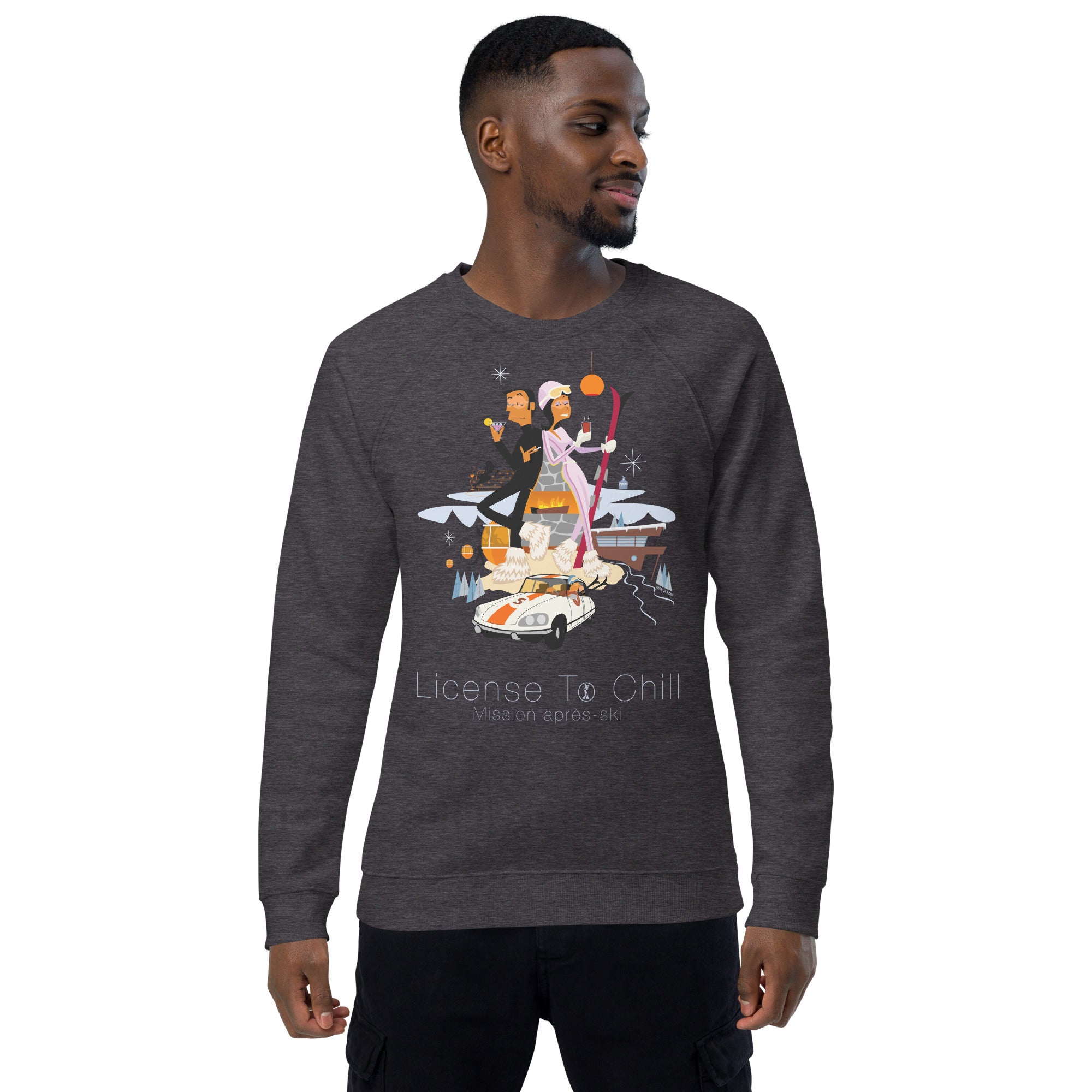 Sweatshirt écologique raglan unisexe License To Chill Mission Après-Ski