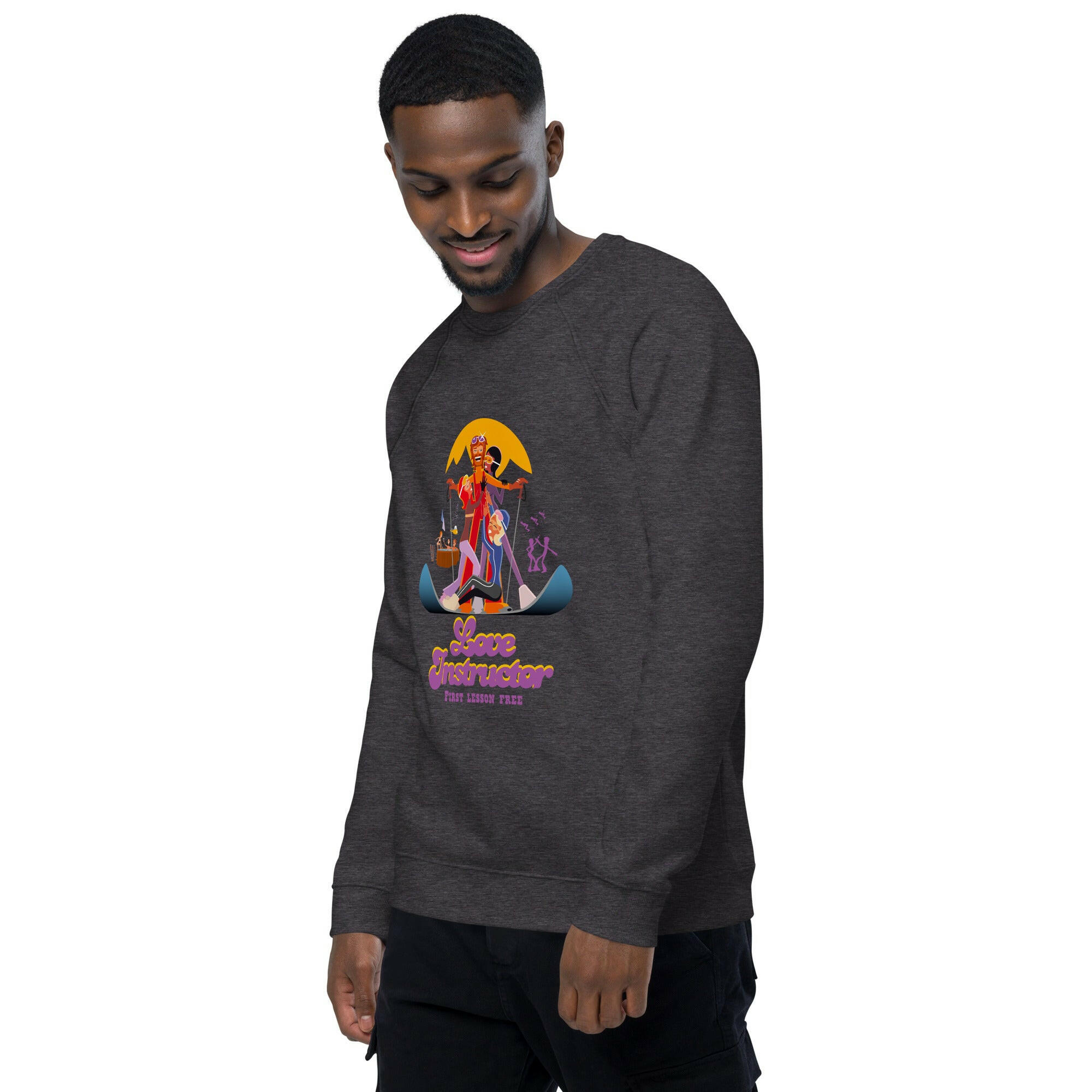 Sweatshirt écologique raglan unisexe Love Instructor First Lesson free