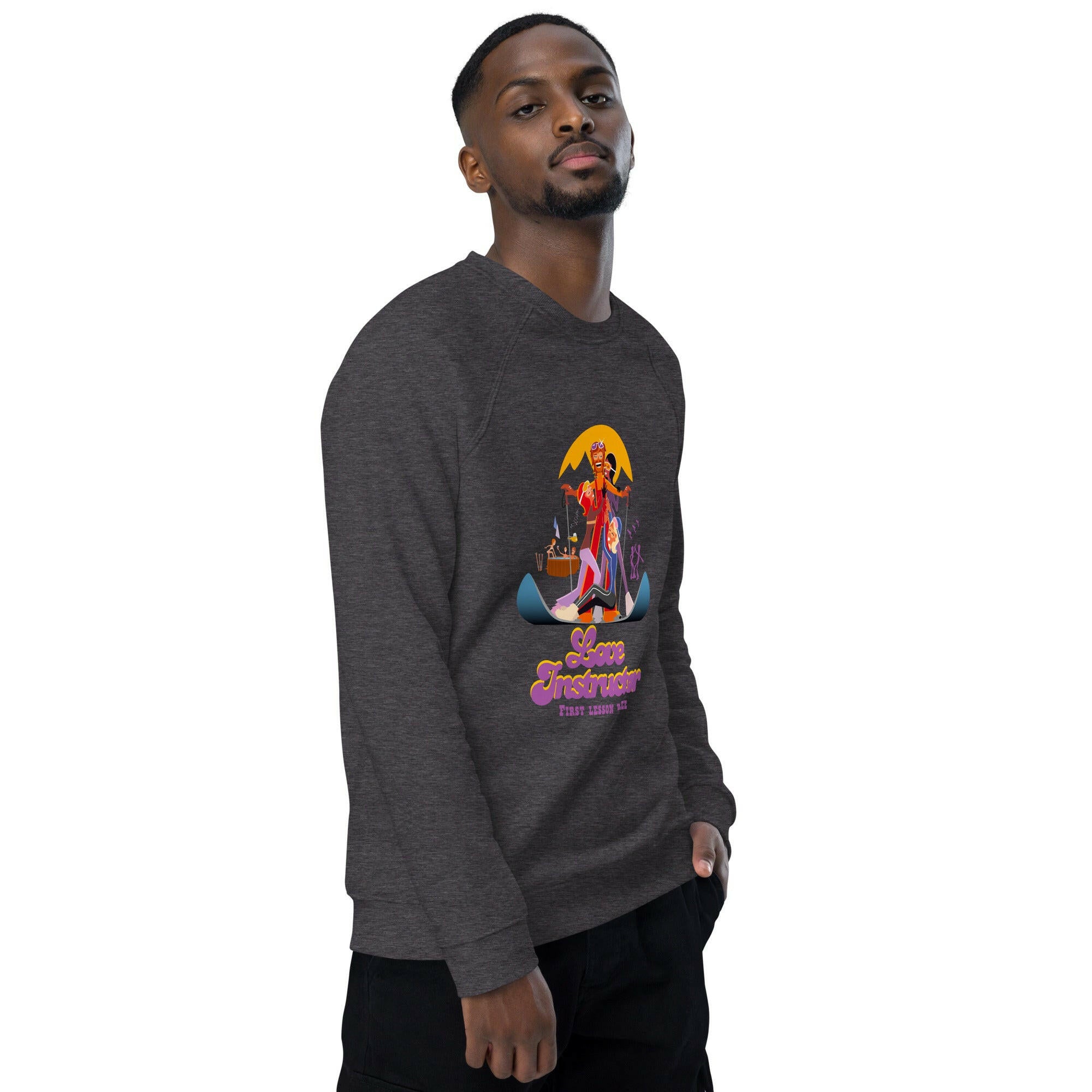 Sweatshirt écologique raglan unisexe Love Instructor First Lesson free