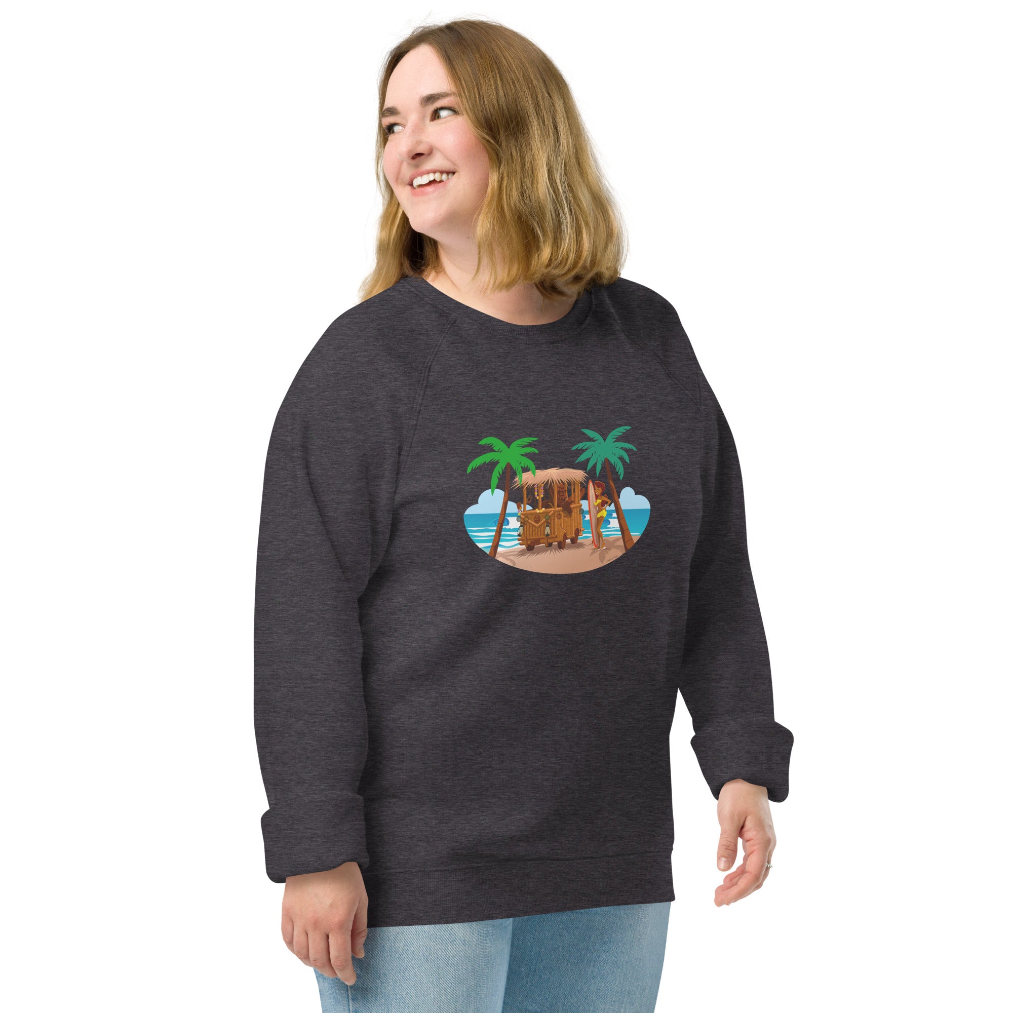 Unisex organic raglan sweatshirt Tiki Kombi