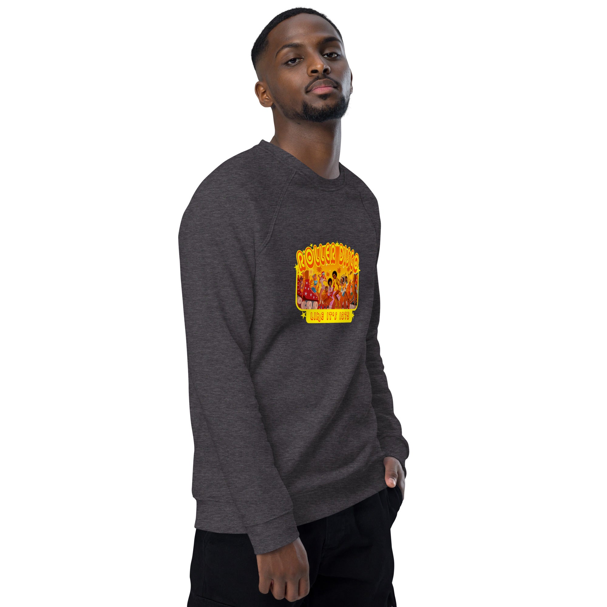 Sweatshirt écologique raglan unisexe Roller Disco 1975