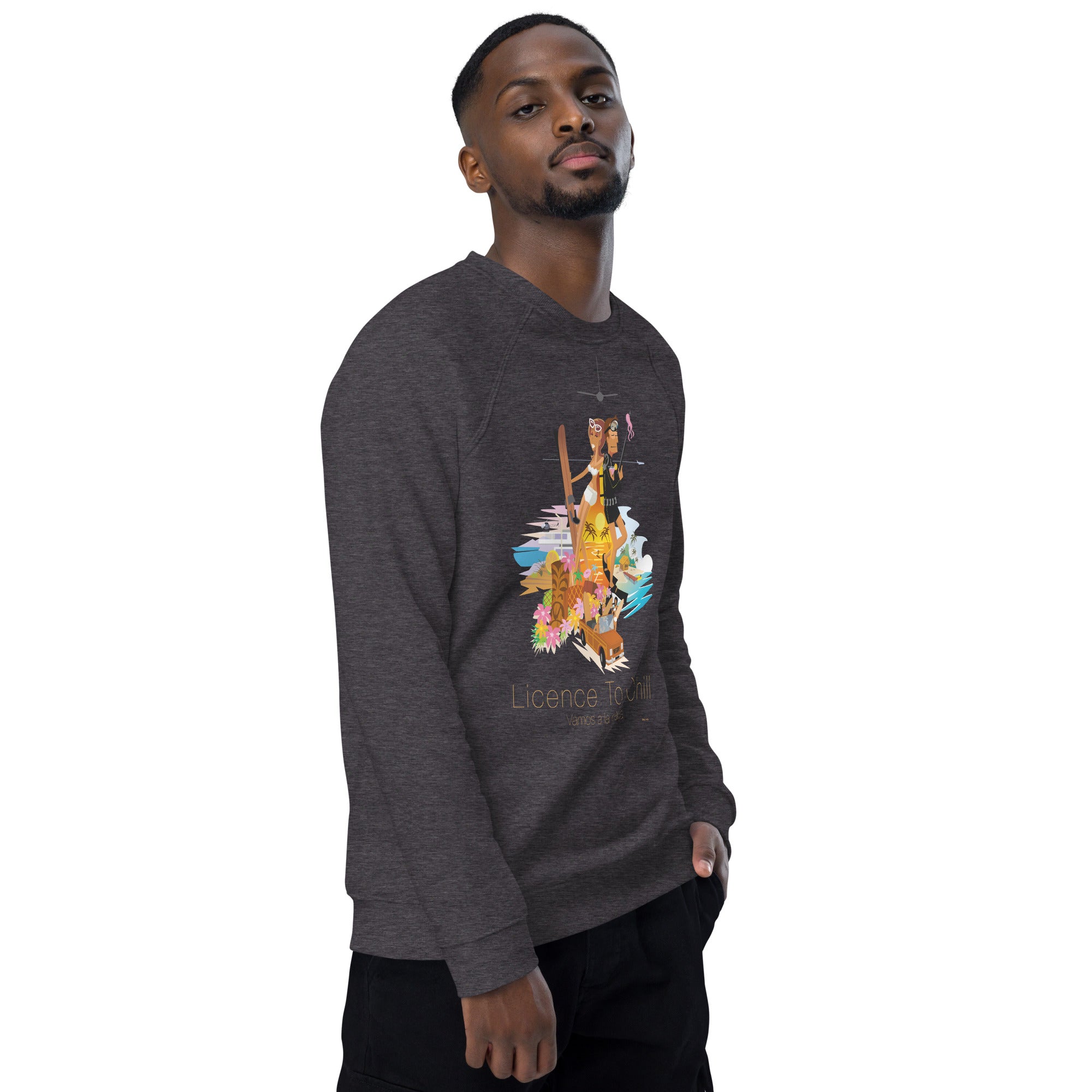 Sweatshirt écologique raglan unisexe License to Chill Vamos a la Playa
