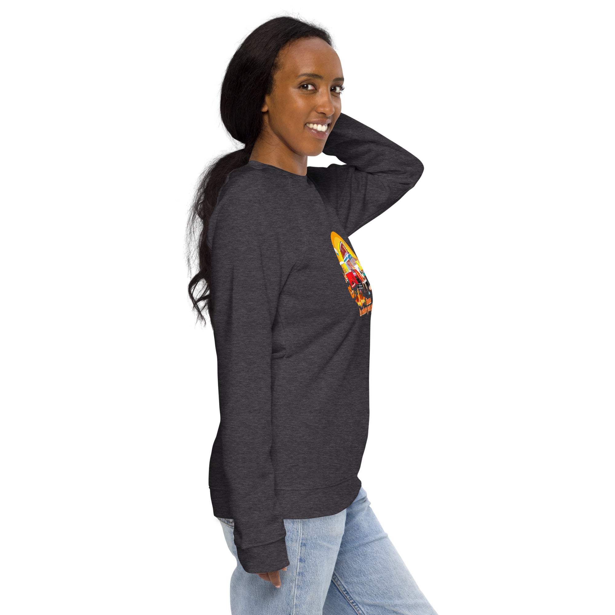 Unisex organic raglan sweatshirt Ultra Combi Home is where you park it