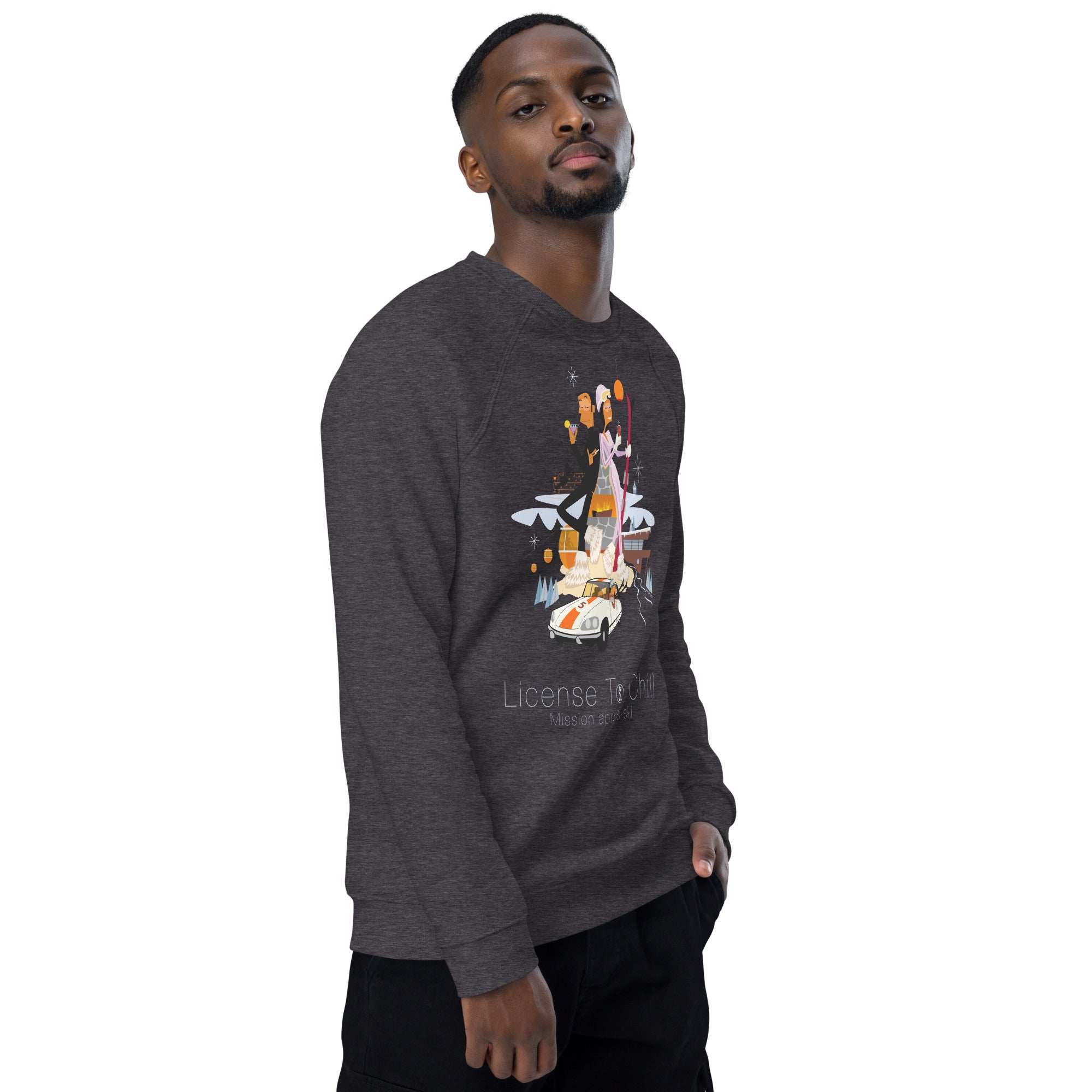 Sweatshirt écologique raglan unisexe License To Chill Mission Après-Ski