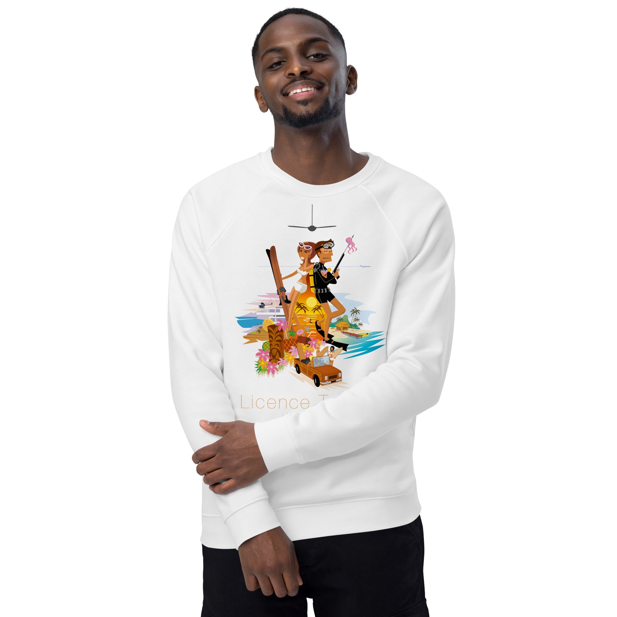 Sweatshirt écologique raglan unisexe License to Chill Vamos a la Playa