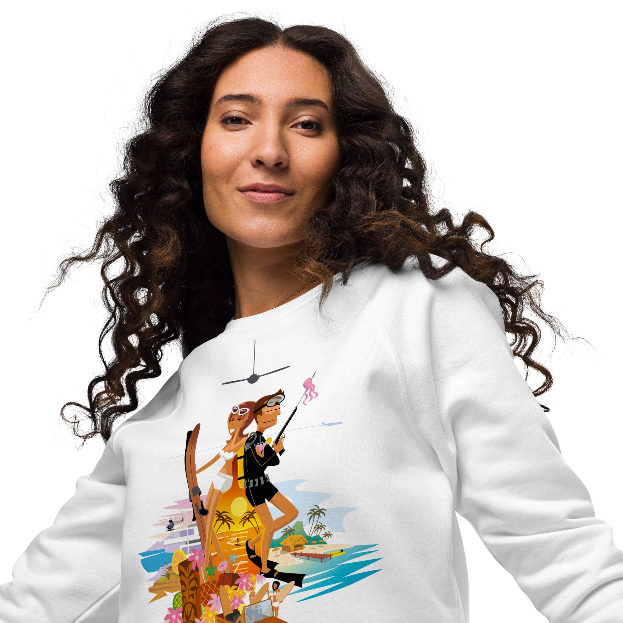 Sweatshirt écologique raglan unisexe License to Chill Vamos a la Playa