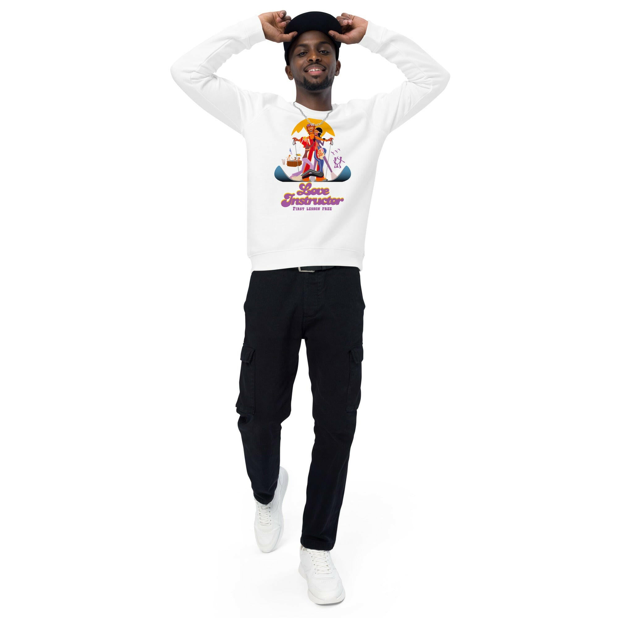 Sweatshirt écologique raglan unisexe Love Instructor First Lesson free