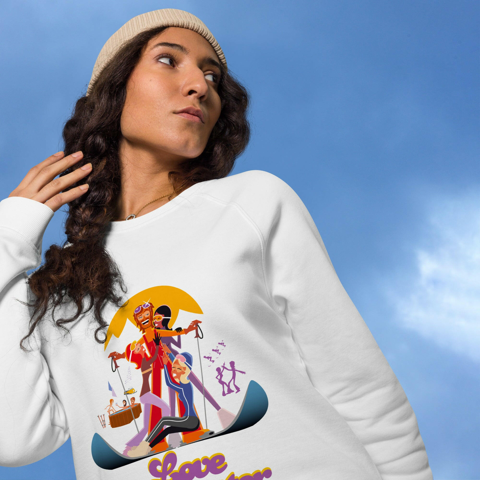 Sweatshirt écologique raglan unisexe Love Instructor First Lesson free
