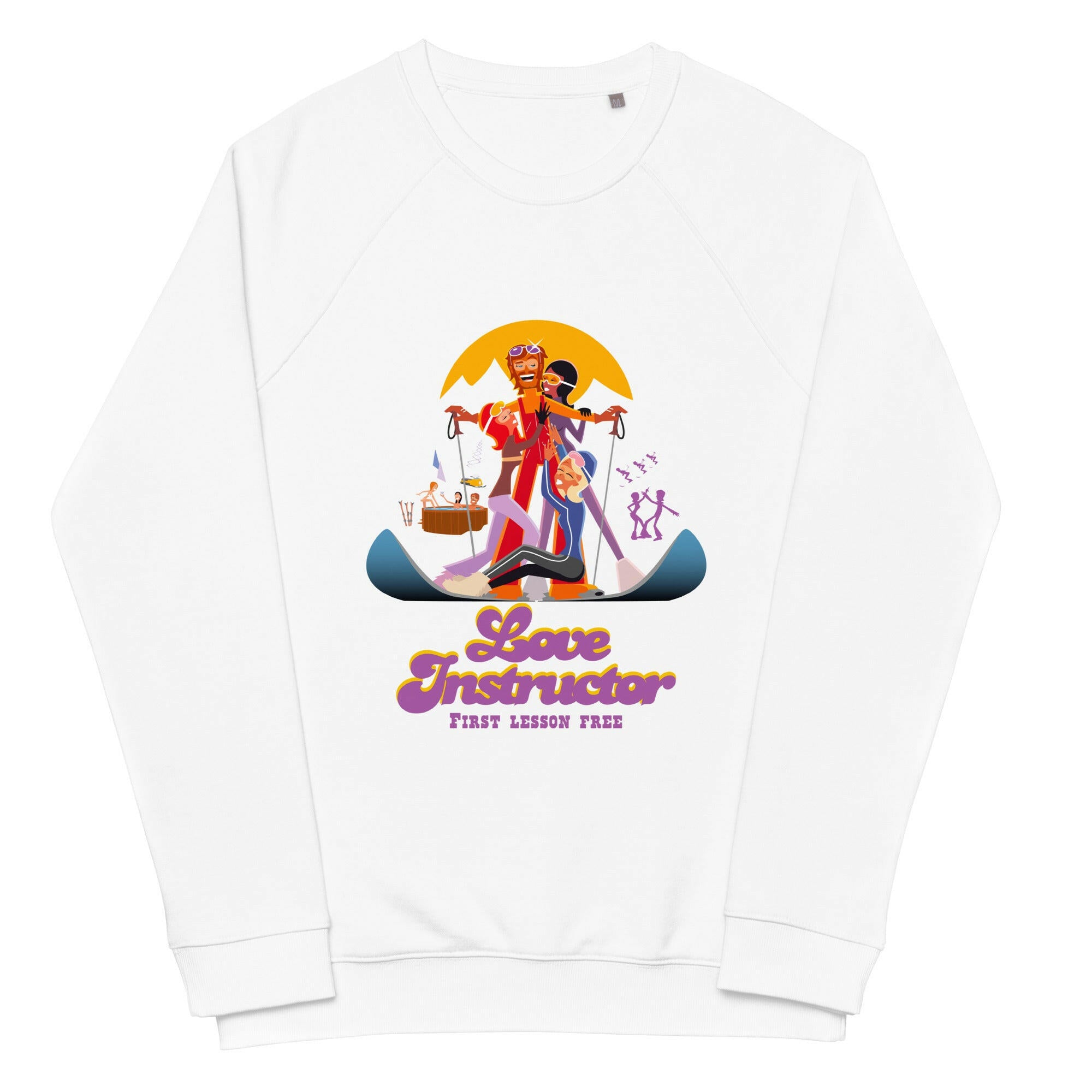 Sweatshirt écologique raglan unisexe Love Instructor First Lesson free