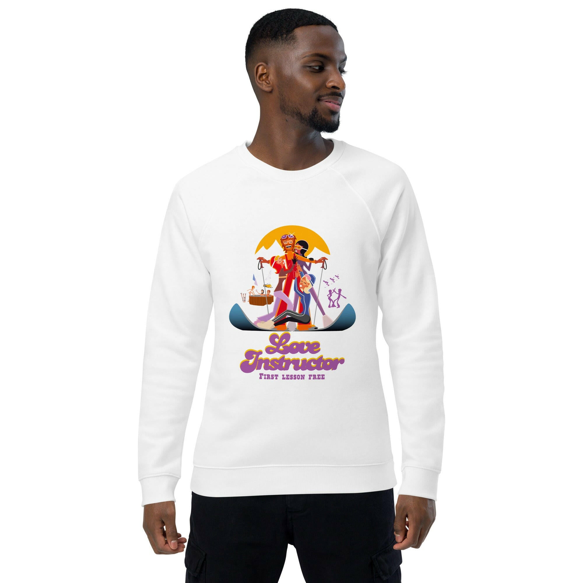 Sweatshirt écologique raglan unisexe Love Instructor First Lesson free