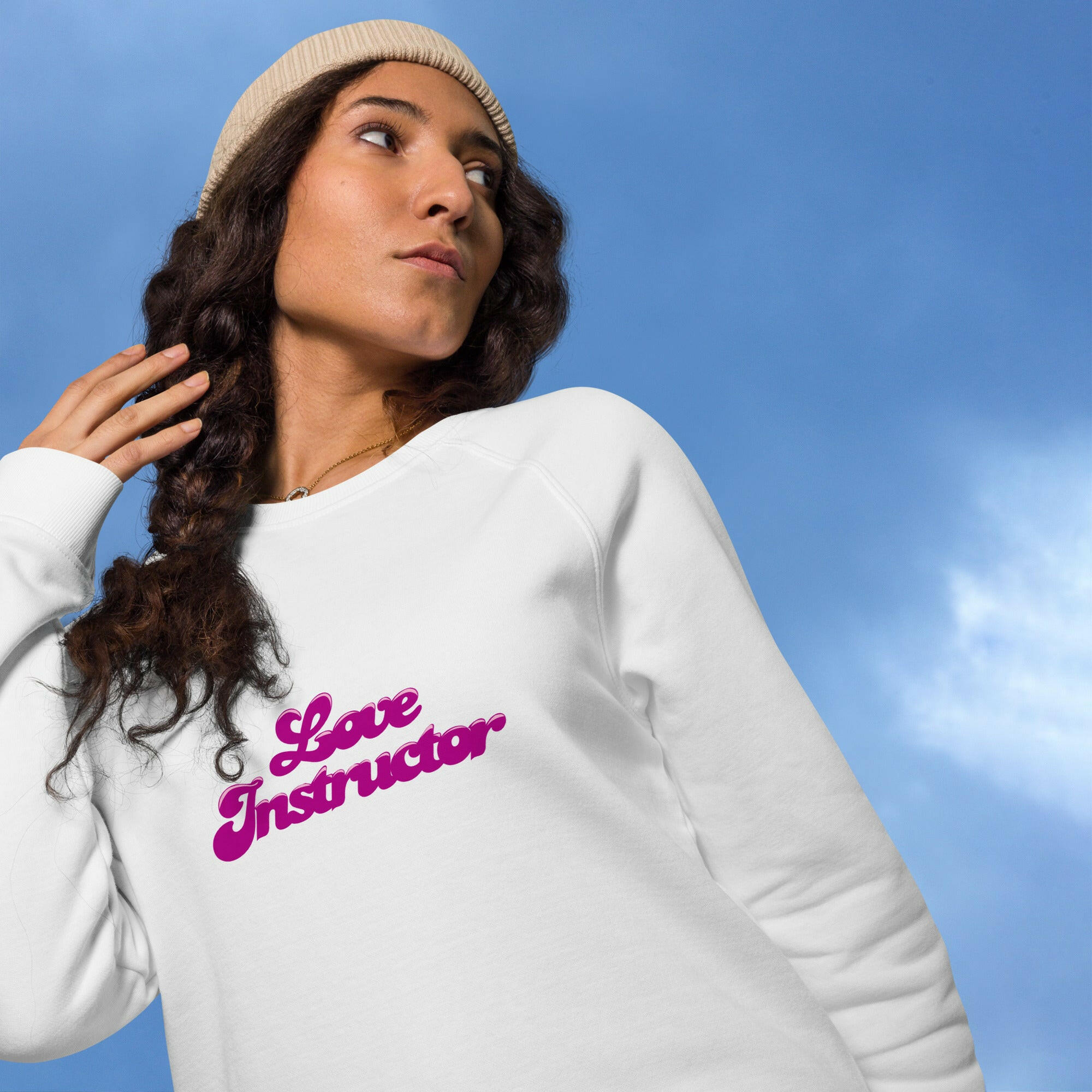 Sweatshirt écologique raglan unisexe Love Instructor