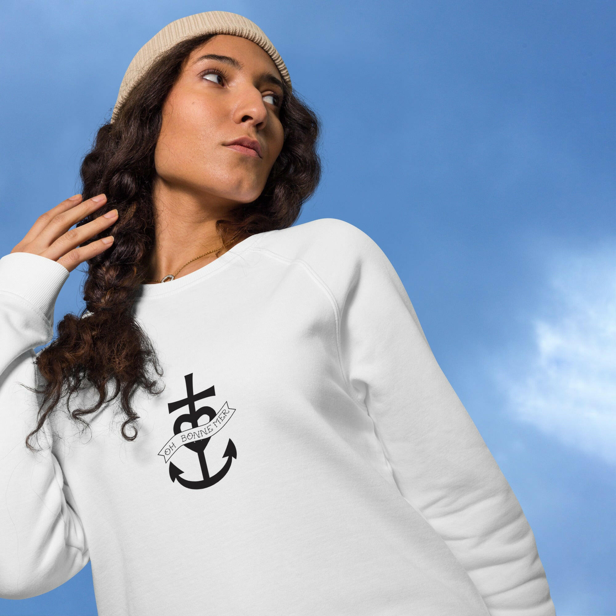 Unisex organic raglan sweatshirt Oh Bonne Mer 1