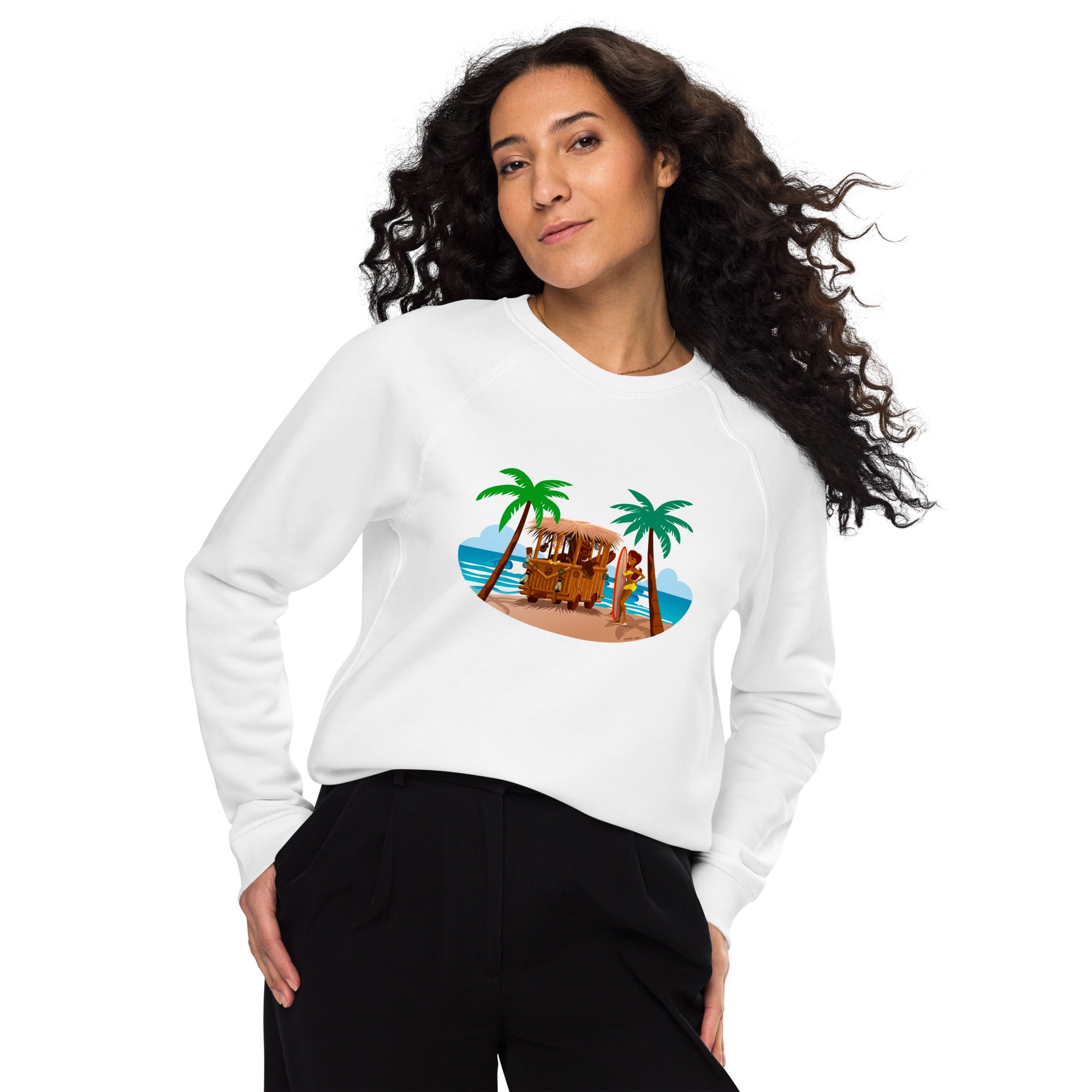 Unisex organic raglan sweatshirt Tiki Kombi