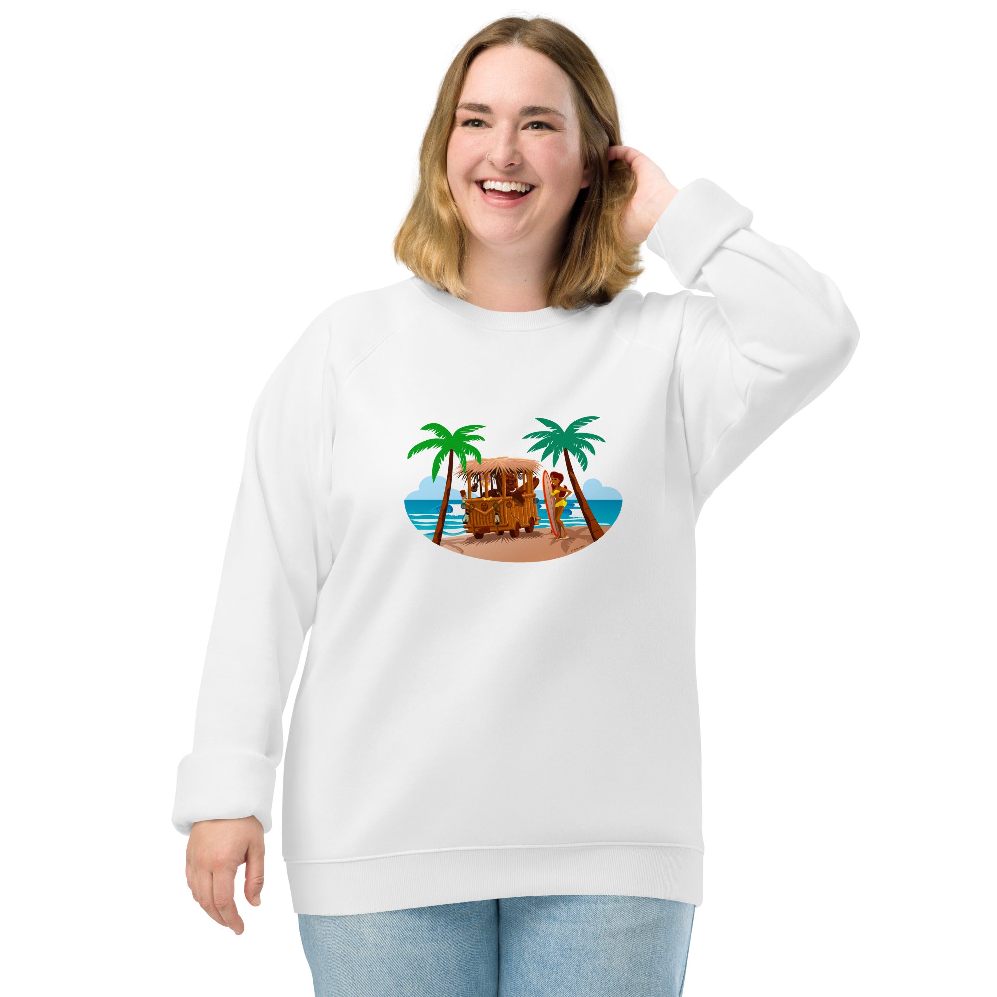 Unisex organic raglan sweatshirt Tiki Kombi