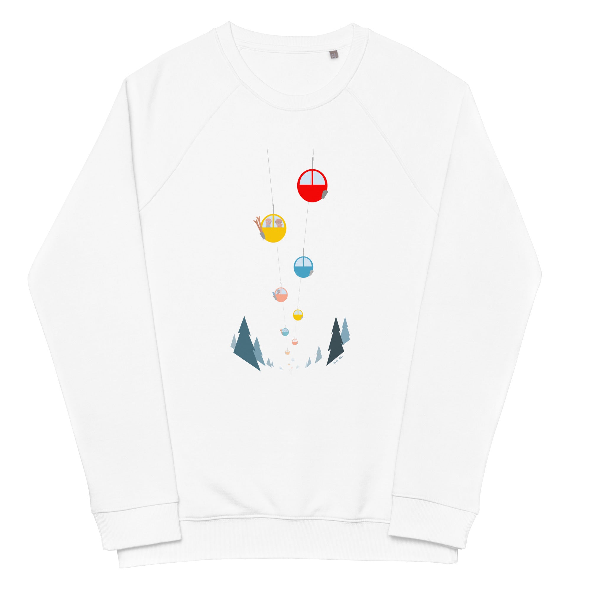 Sweatshirt écologique raglan unisexe Gondolas in the mist