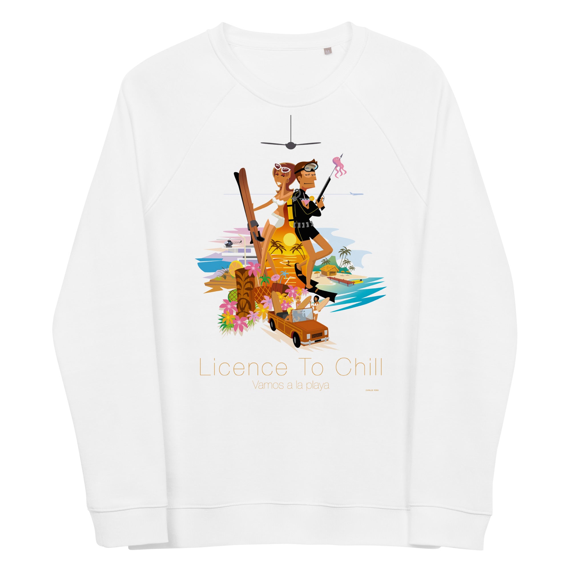 Sweatshirt écologique raglan unisexe License to Chill Vamos a la Playa
