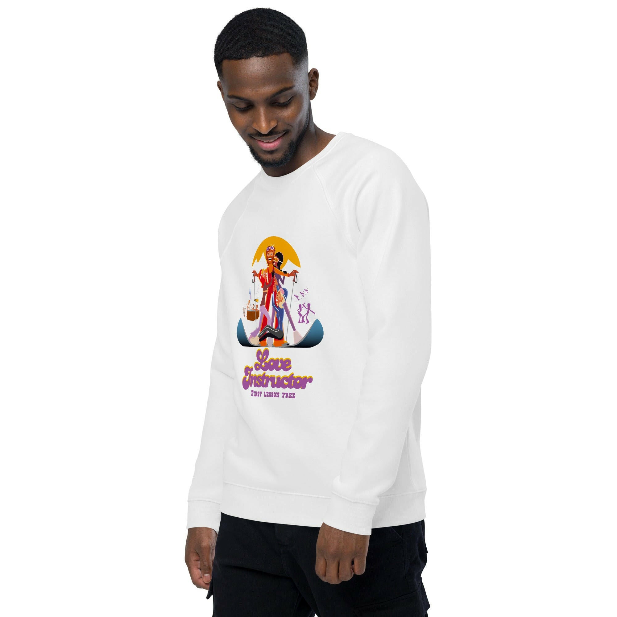 Sweatshirt écologique raglan unisexe Love Instructor First Lesson free