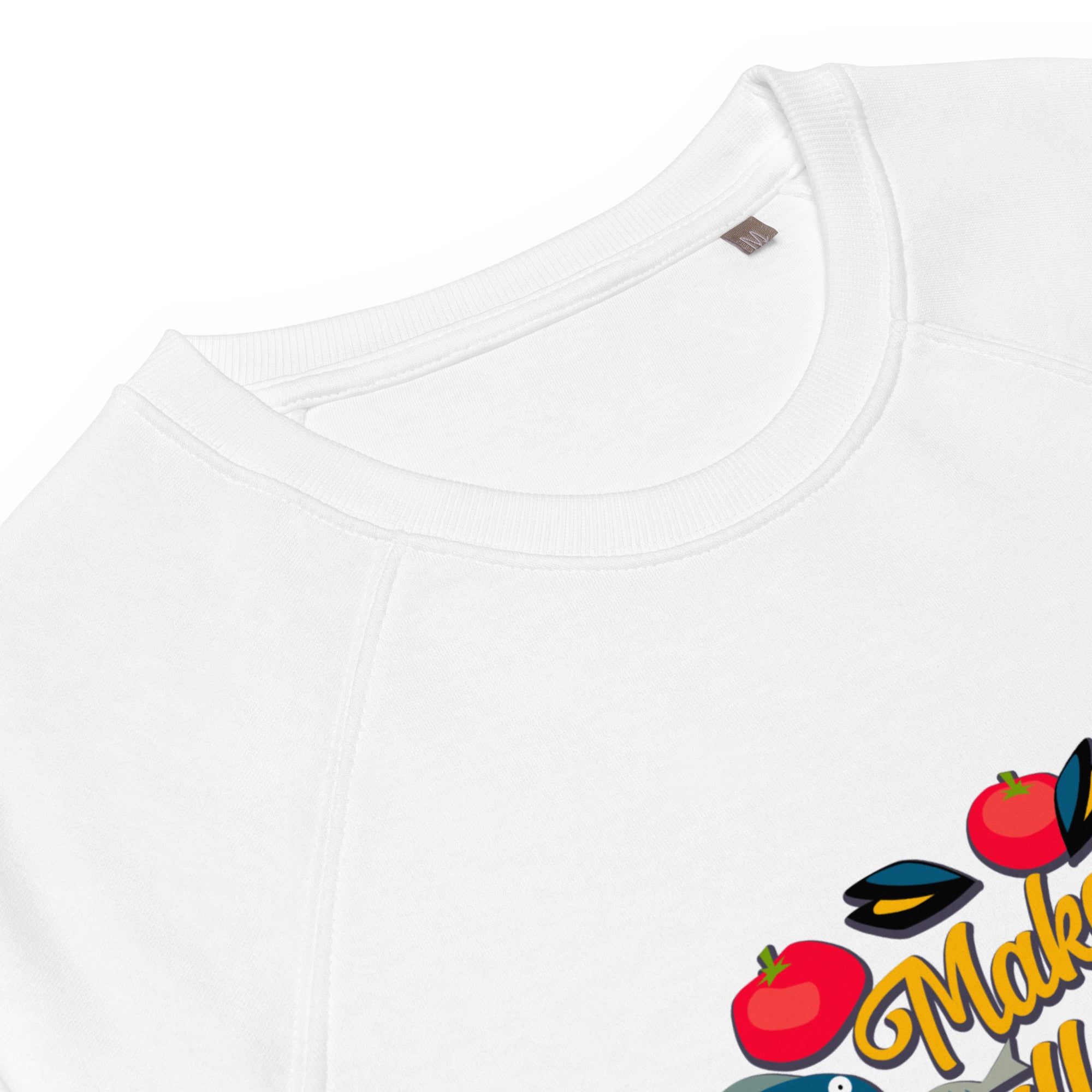 Sweatshirt écologique raglan unisexe Make Bouillabaisse Not War Oh Bonne Mer