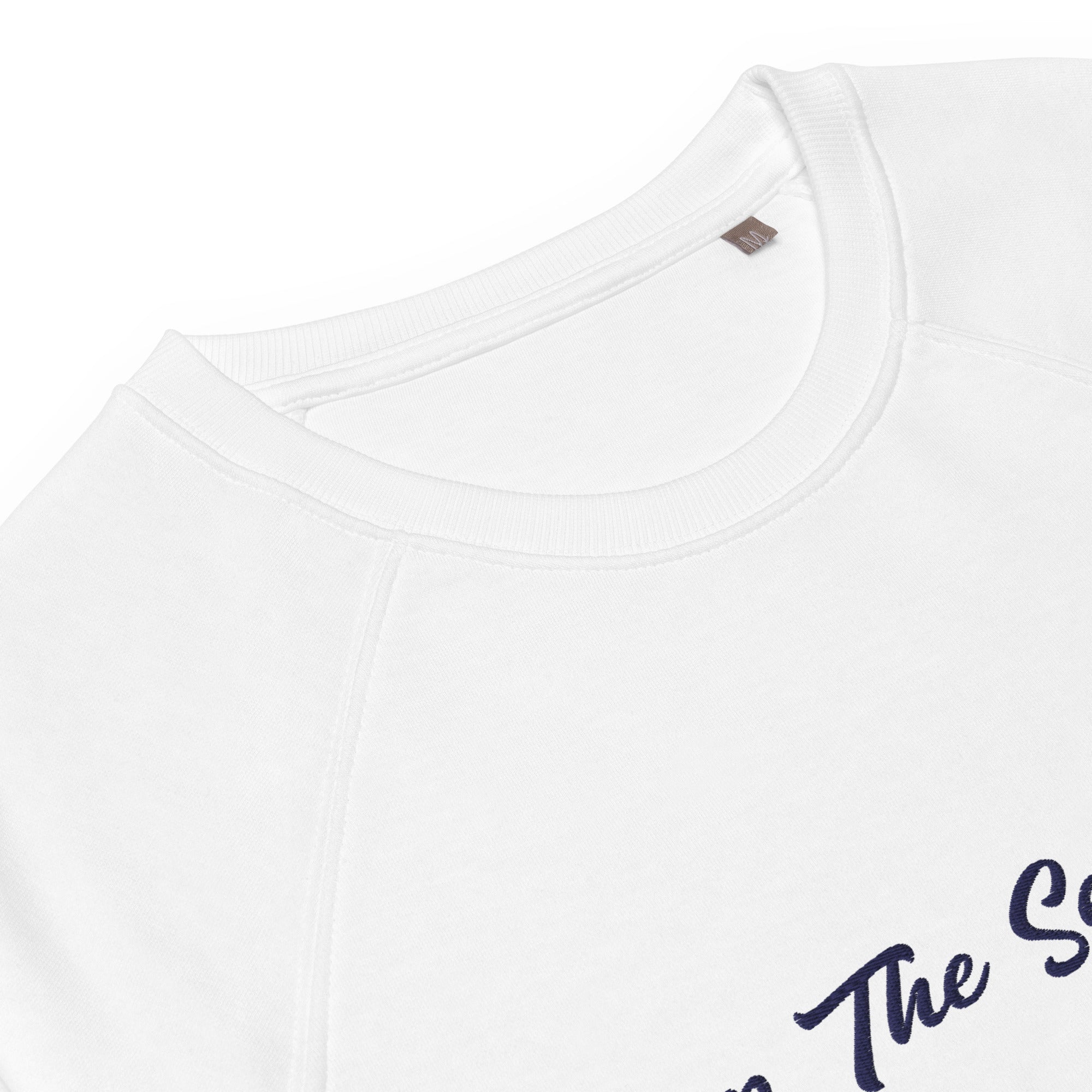 Sweatshirt écologique raglan unisexe Keep The Sea Clean grand motif navy brodé