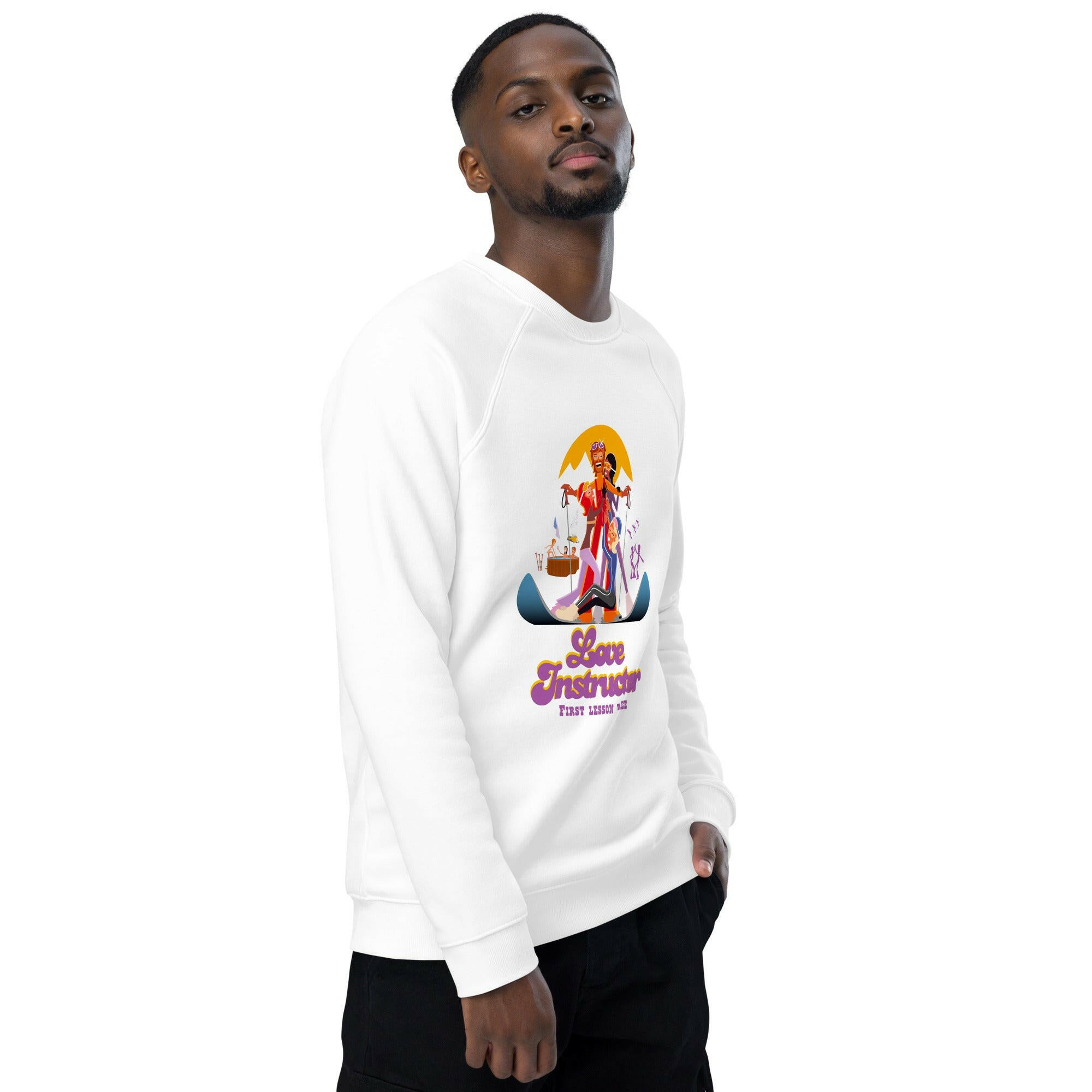 Sweatshirt écologique raglan unisexe Love Instructor First Lesson free